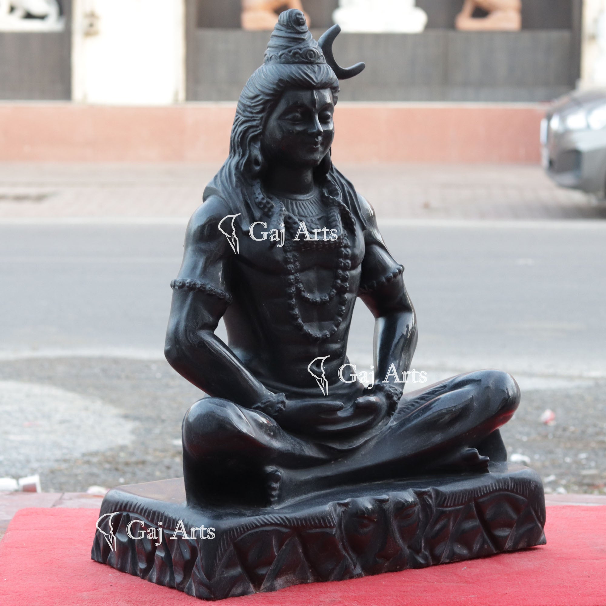 Black Marble Shiva Statue | 24 Inch