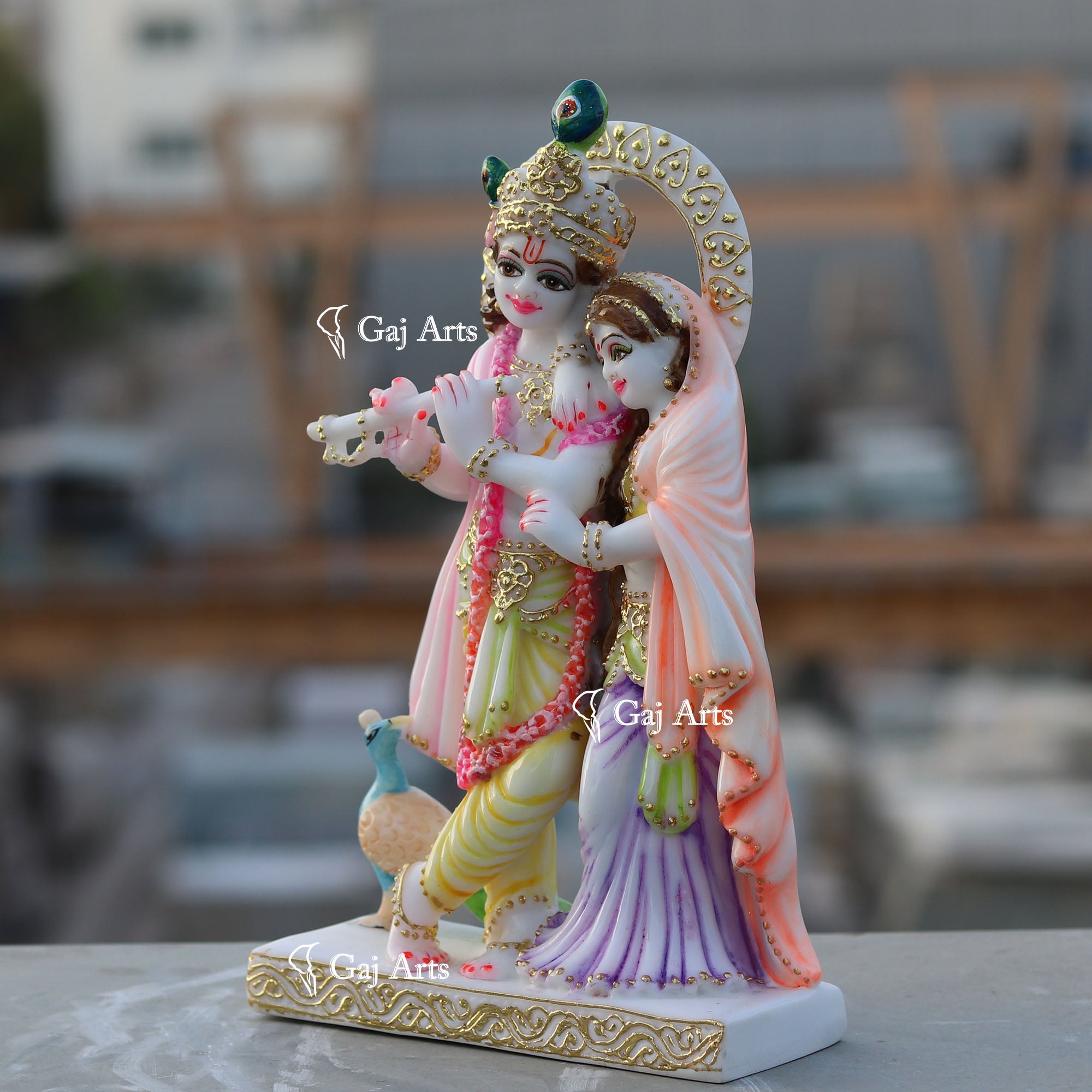White Marble Ethiopia Radha Krishna Jodi | 12 Inch