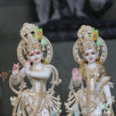 White Marble Radha Krishna Idol | 21 Inch