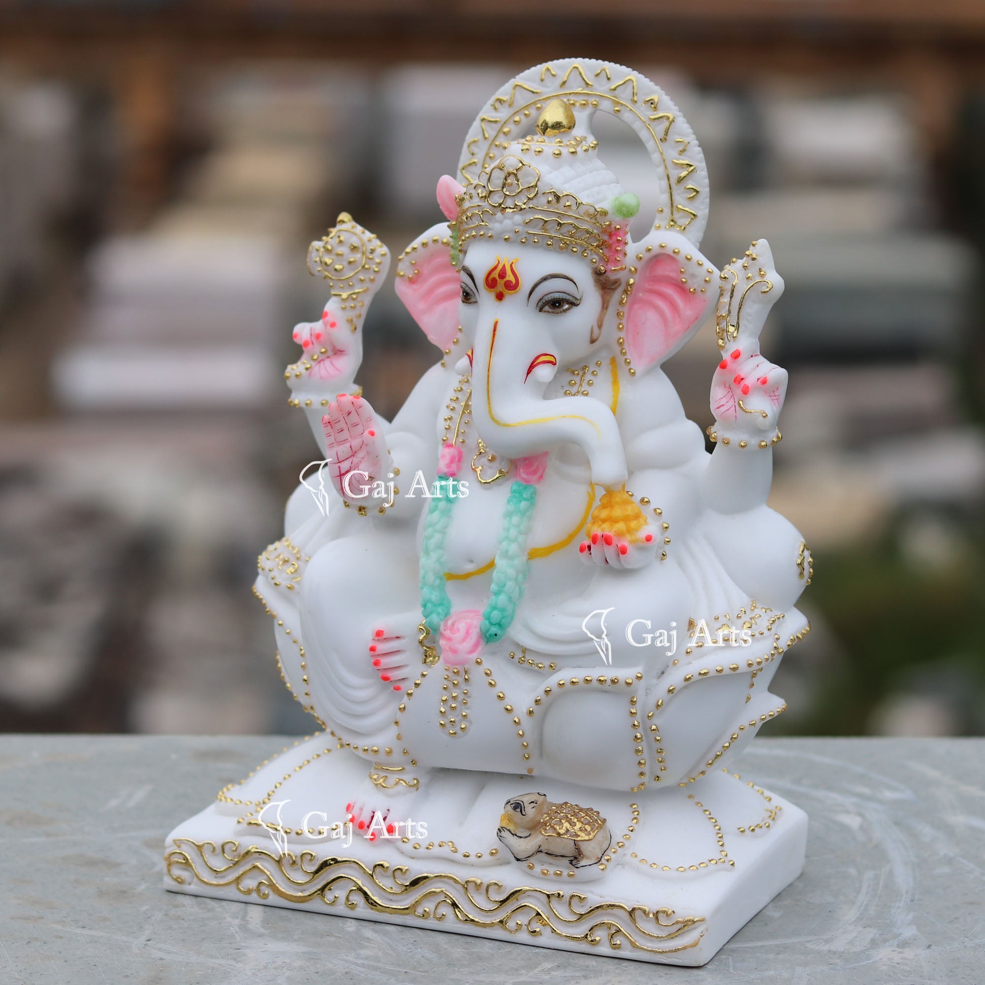 White Marble Ganesh Statue | 10 Inch