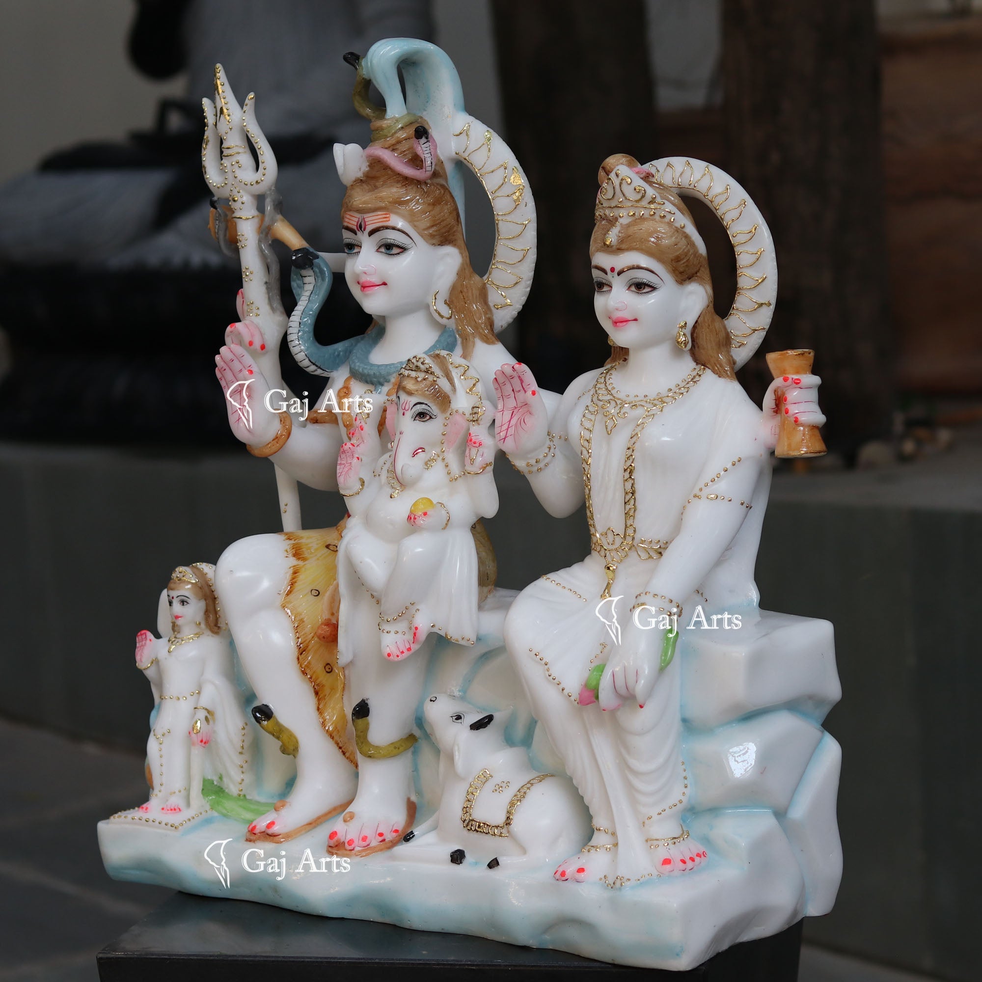 White Marble Shiv Parivar Idol 24 Inch