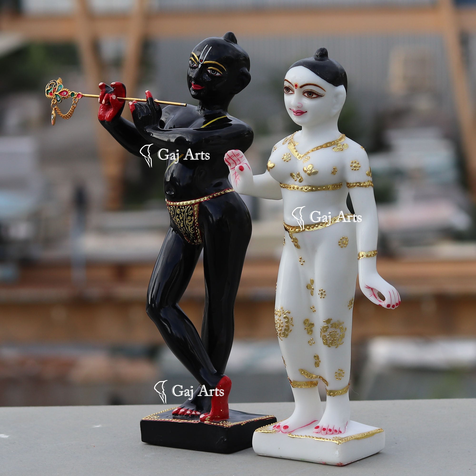 Rajasthan Black Marble Iskon Radha Krishna Idol | 12 Inch