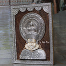Antique Finish Kathakali Wall Panel Silver Art | 48 Inch