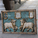 White Marble Jharokha with Cow Sculpture | 40 Inch
