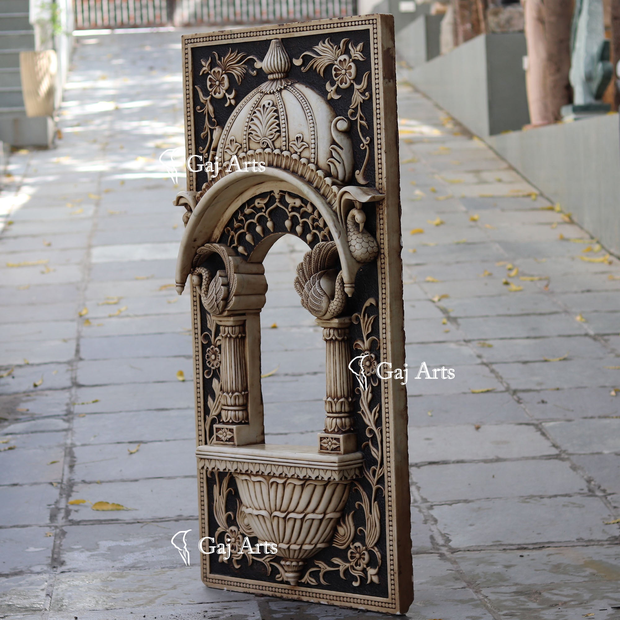 White Marble Jharokha Wall Panel | 60 Inch