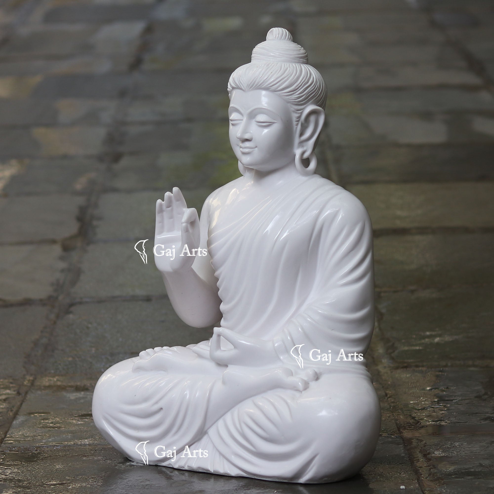 Korean Marble Buddha Statue | 24 Inch