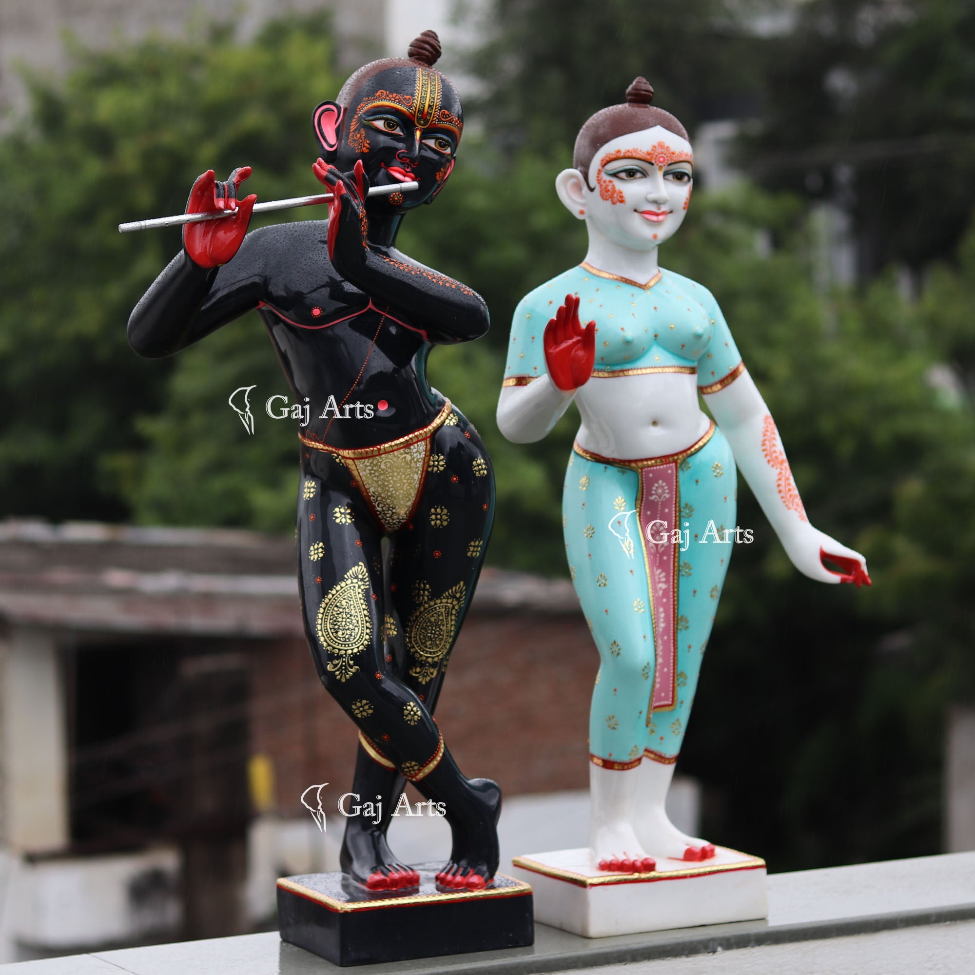 Rajasthan Black Marble Iskon Radha Krishna Idol | 36 Inch