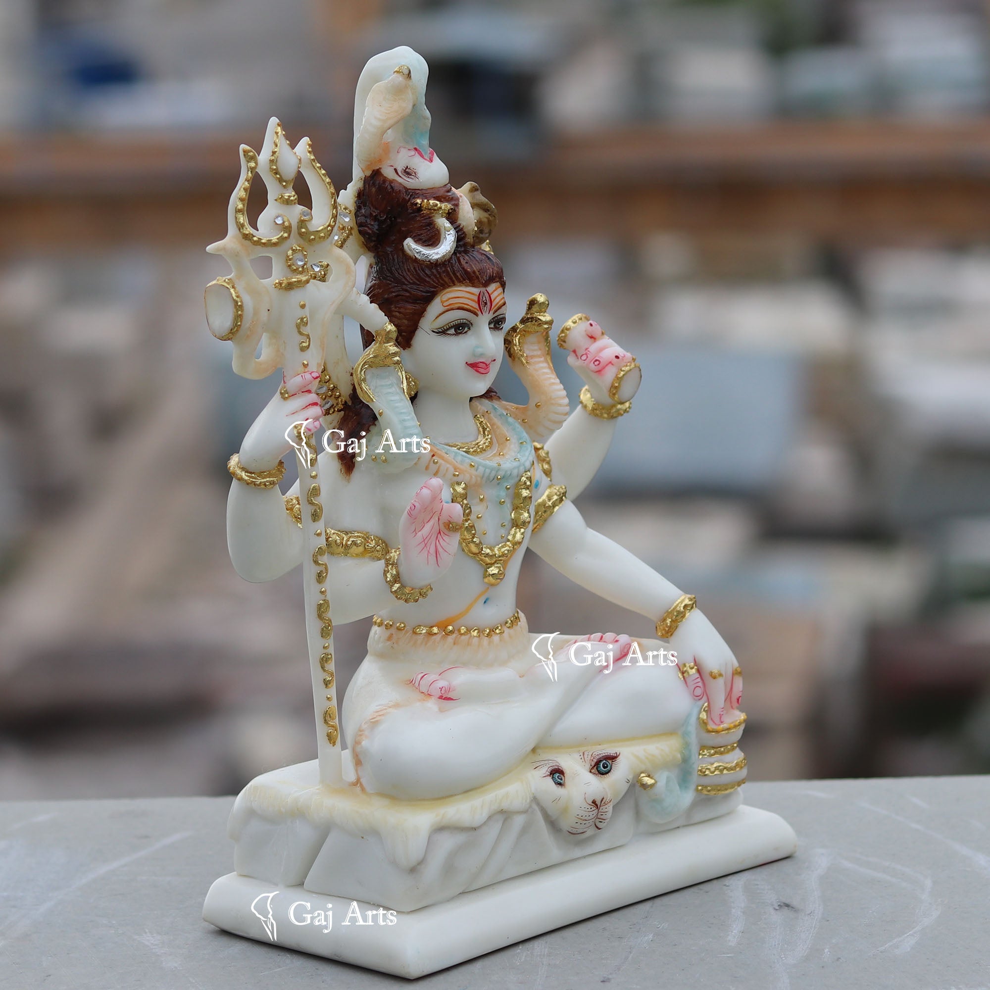 White Vietnam Marble Shiva Statue | 10 Inch