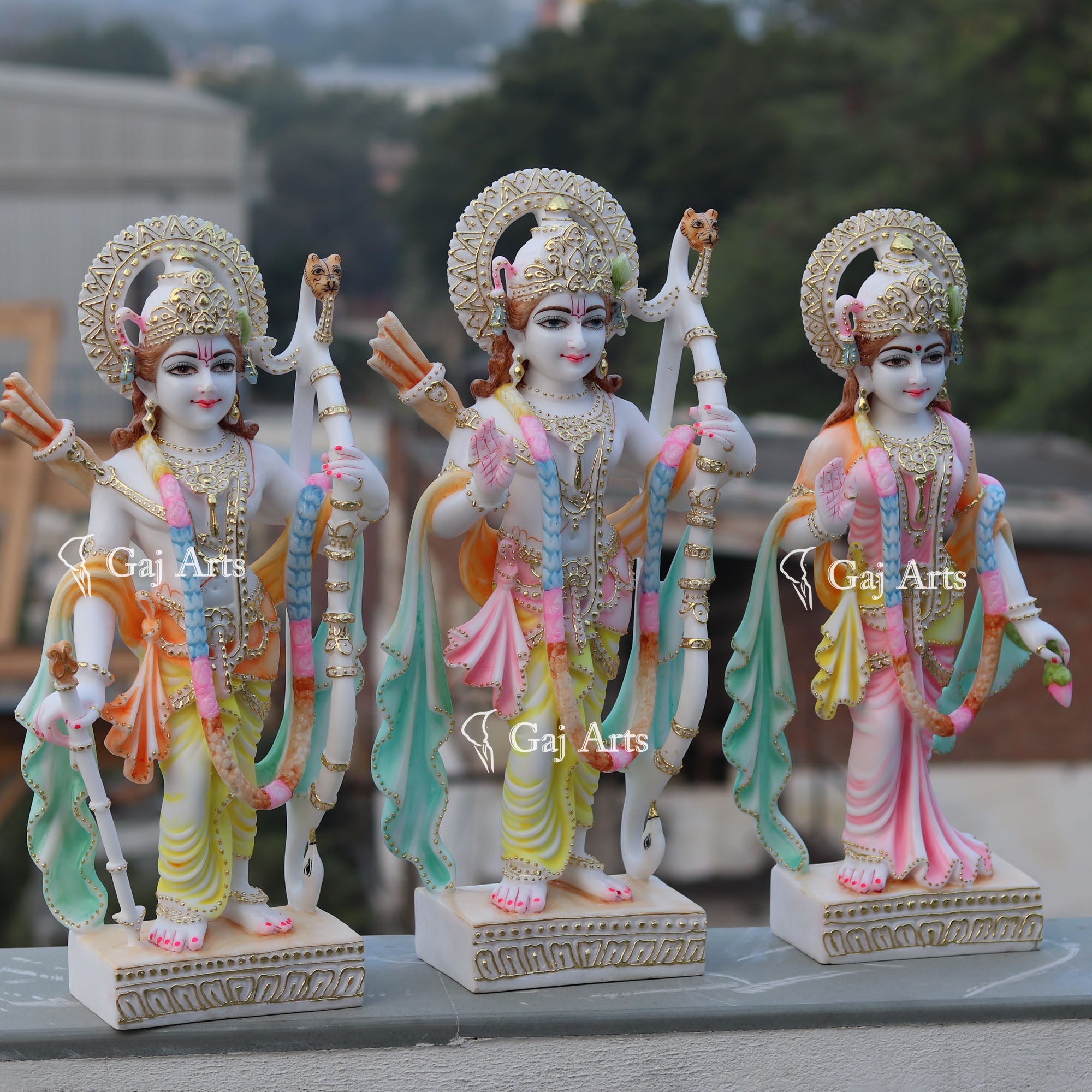 Marble Ethiopia Ram Jodi Idol | 24 Inch