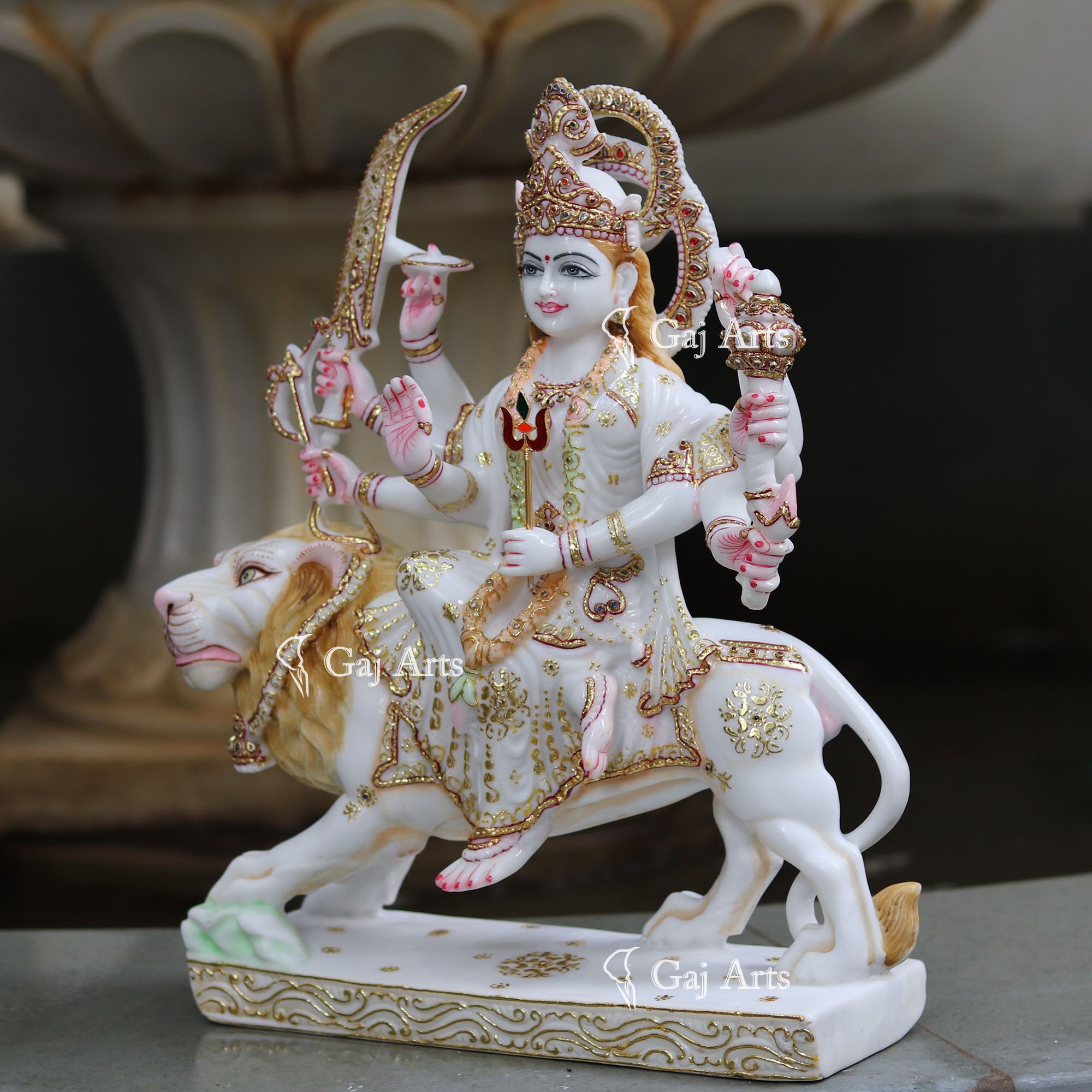 Marble Durga Mata Idol | 18 Inch