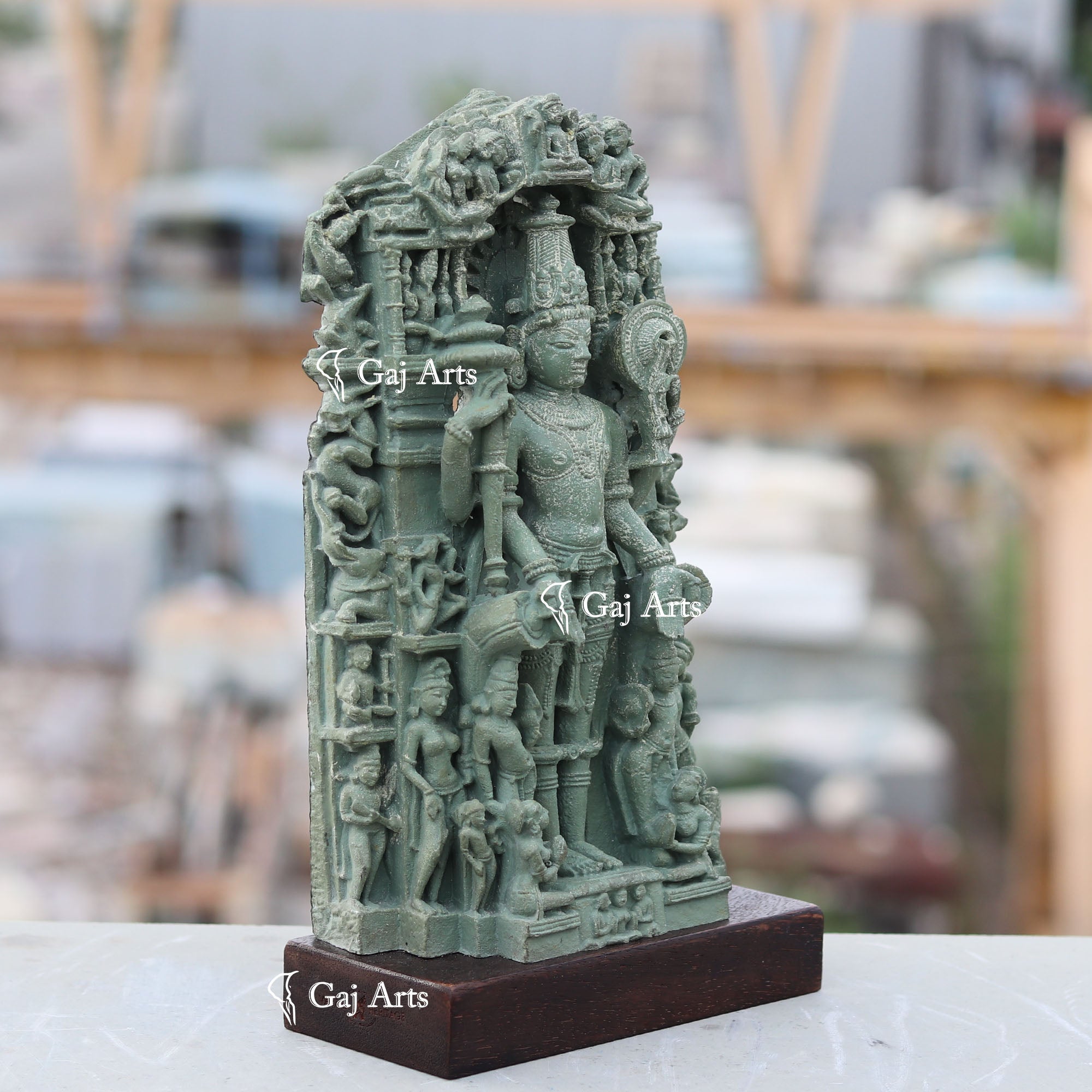 Natural  Green Quartz Vishnu Ji Murti | 12 Inch