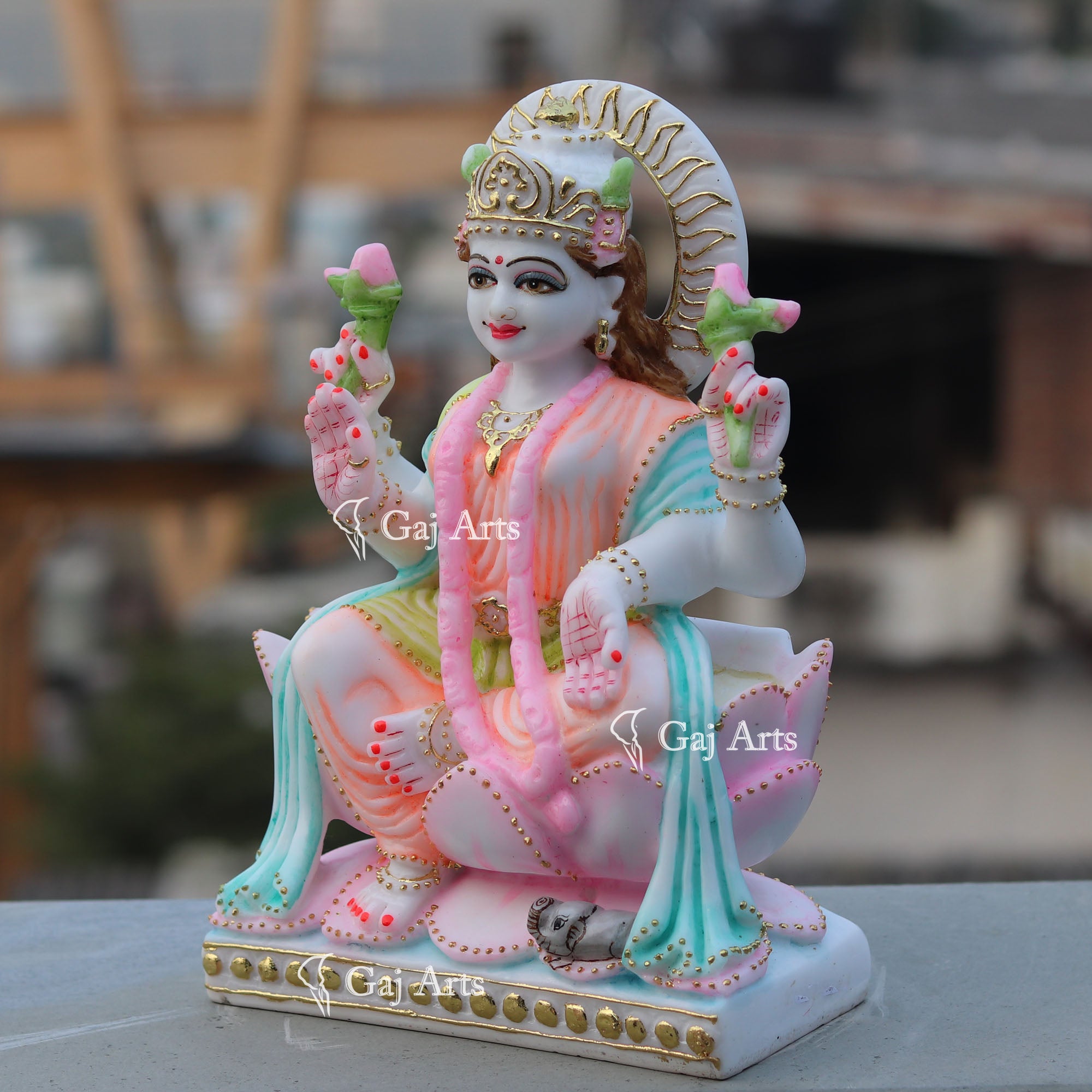 White Marble Laxmi Mata Statue | 12 Inch