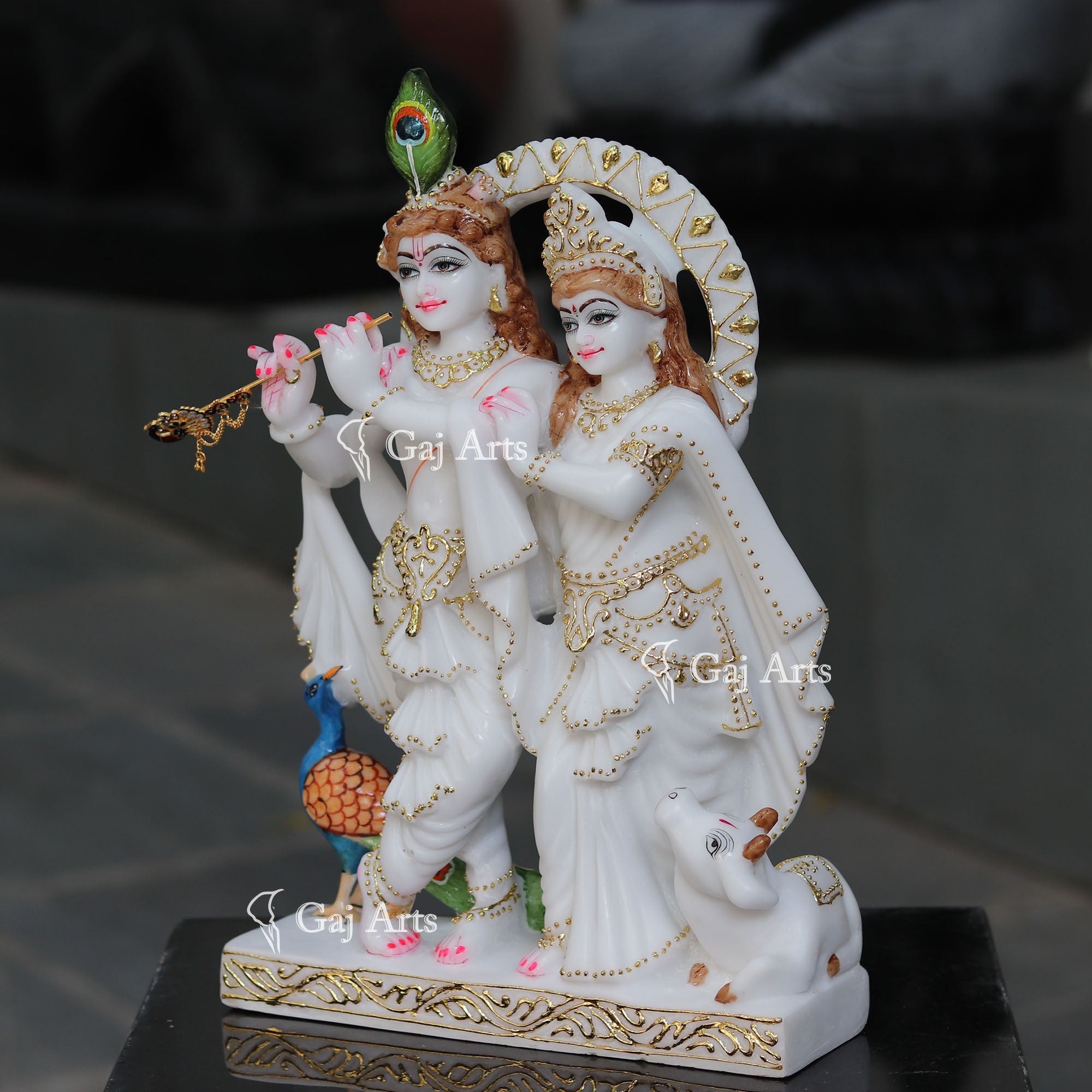 White Marble Ethiopia Radha Krishna Jodi Murti | 18 Inch