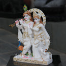 White Marble Ethiopia Radha Krishna Jodi Murti | 18 Inch