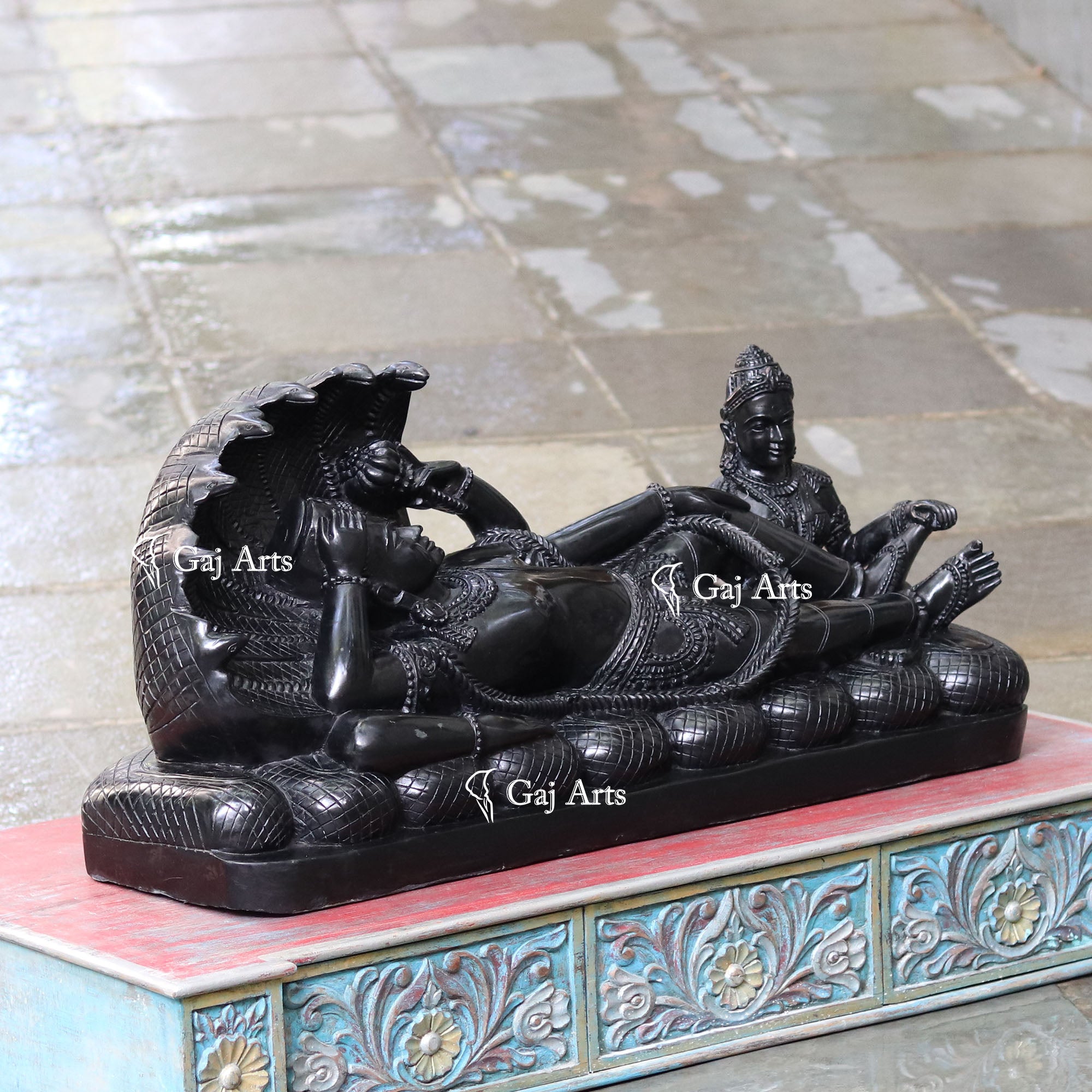 Black Marble Vishnu Ji Statue | 36 Inch