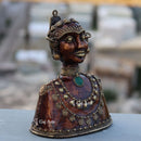 Dhokra Art Tribal Head Sculpture | 12 Inch