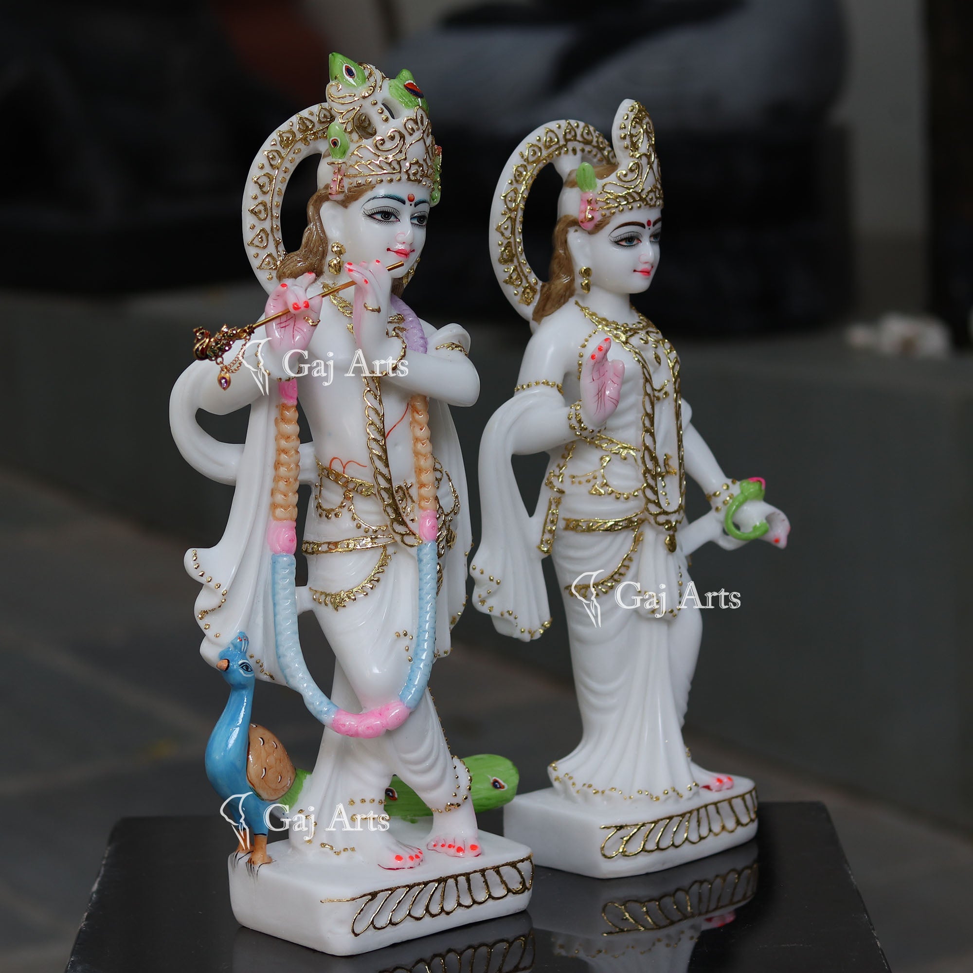 White Marble Ethiopia Radha Krishna Idol | 18 Inch