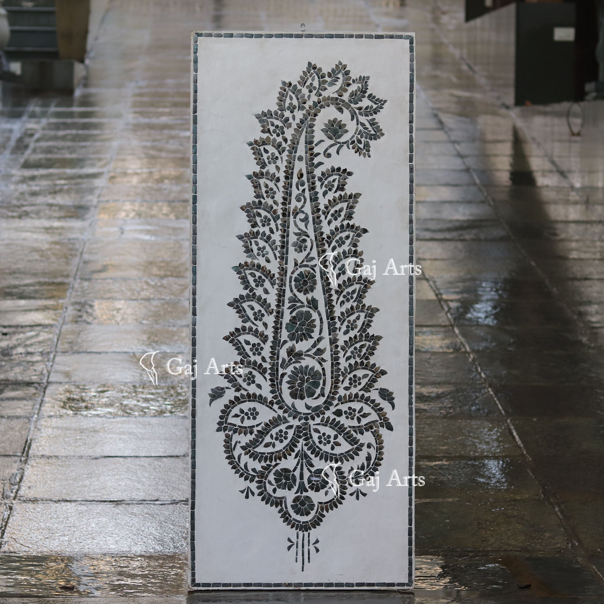 Thikri Mirror Inlay Wooden Panel | 5 Inch