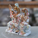 White Marble Shiv Parivar Idol | 7 Inch