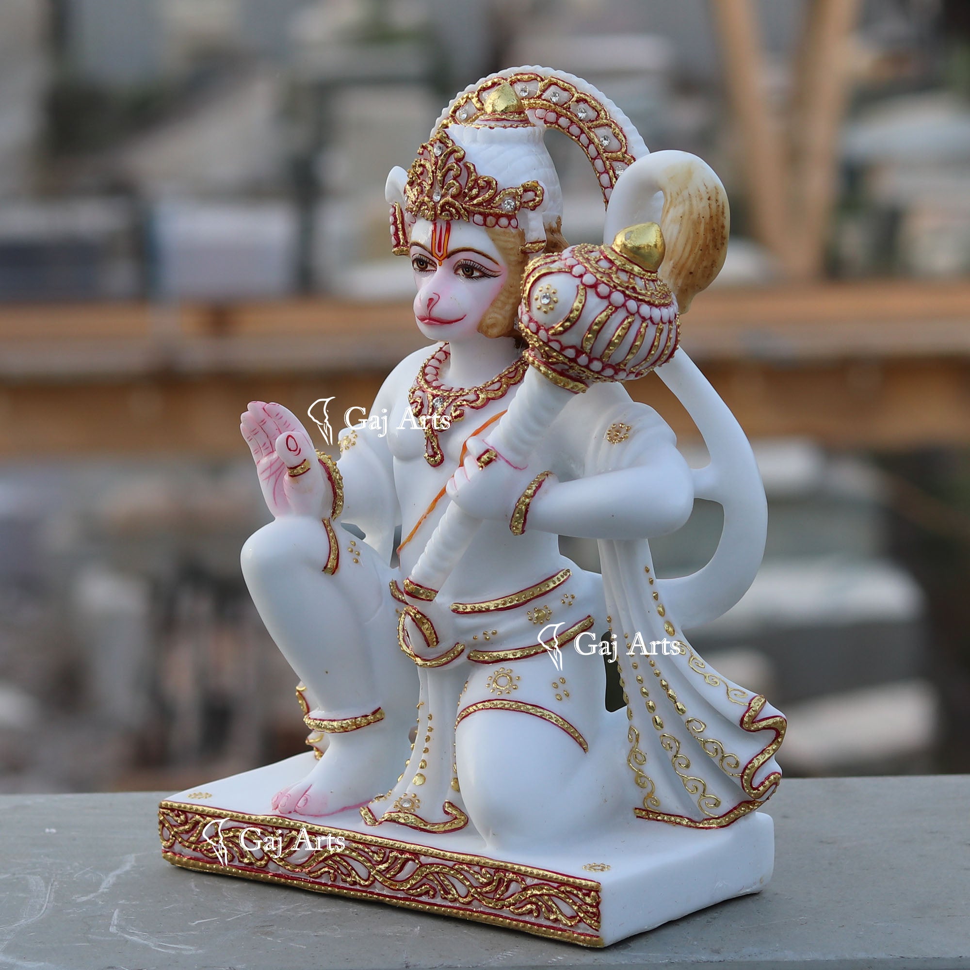 Ethiopia Marble Hanuman Ji Idol | 12 Inch