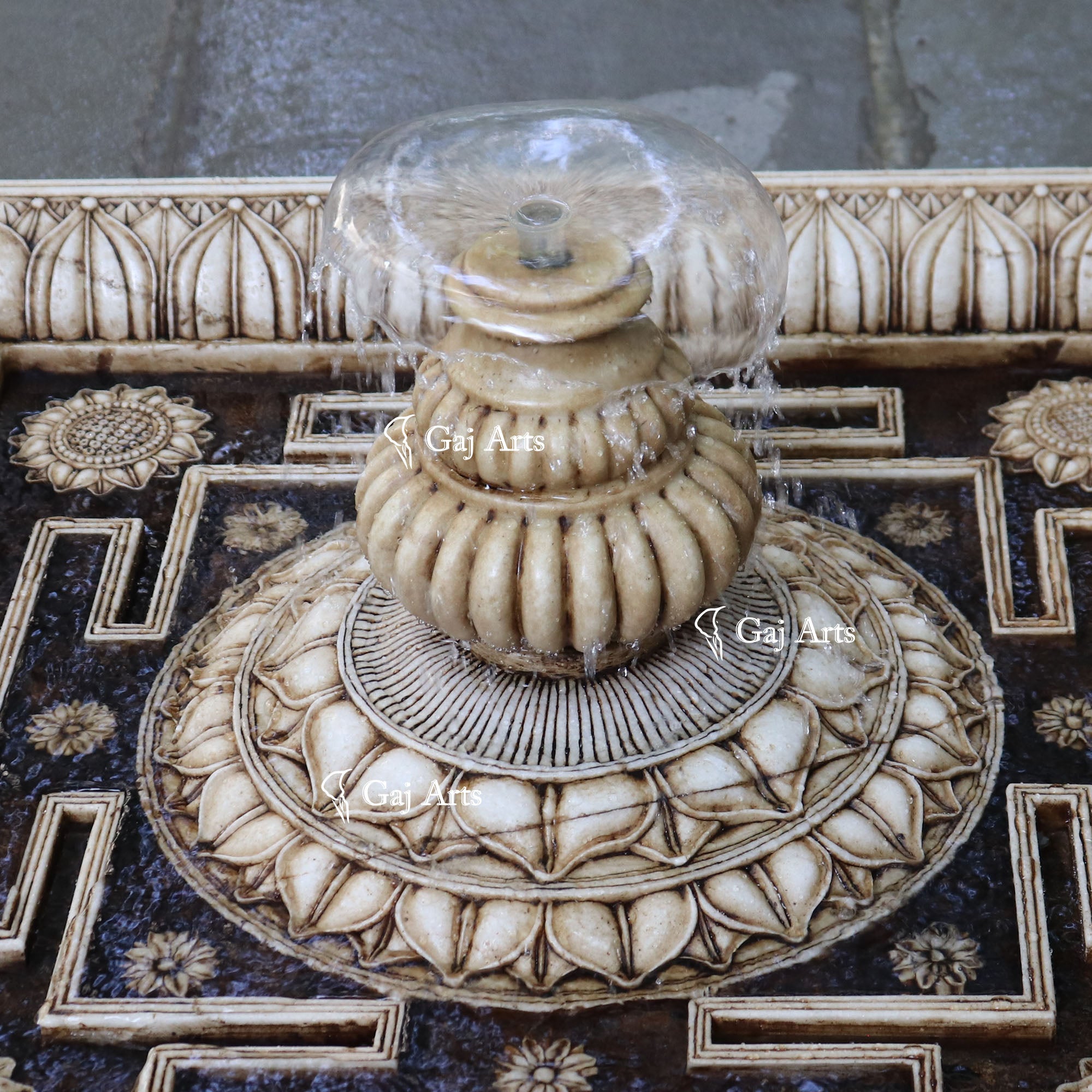 Marble Water Sri Yantra Fountain | 36 Inch