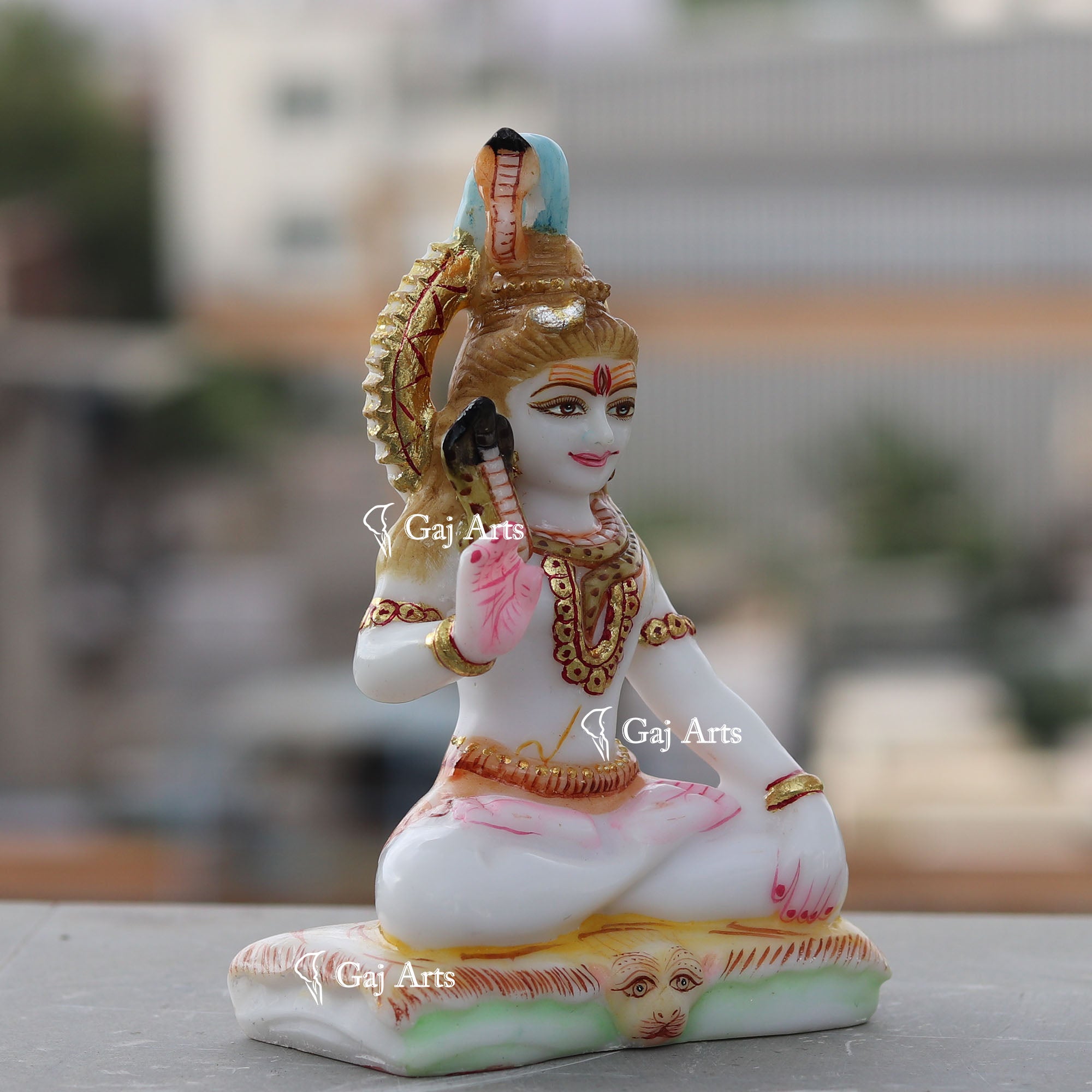 White Ethiopia  Marble Lord Shiva Statue | 6 Inch
