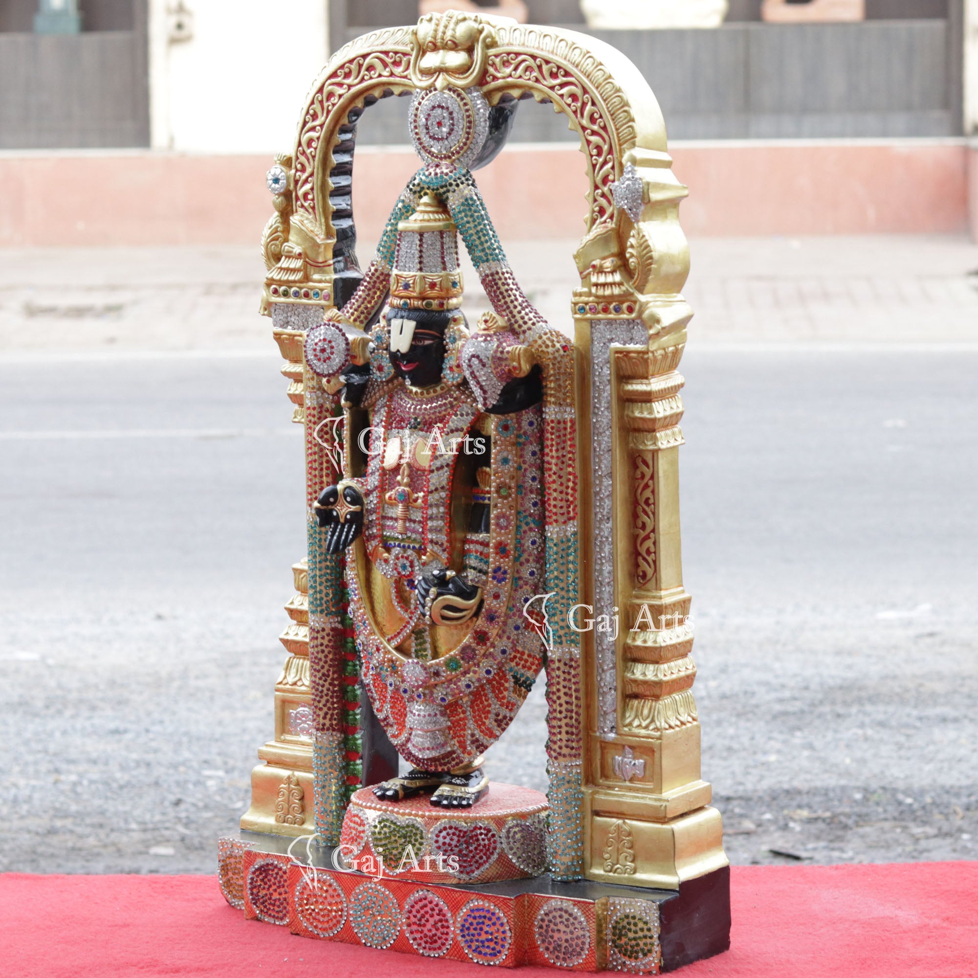 Black Marble Tirupati Balaji Idol | 30 Inch