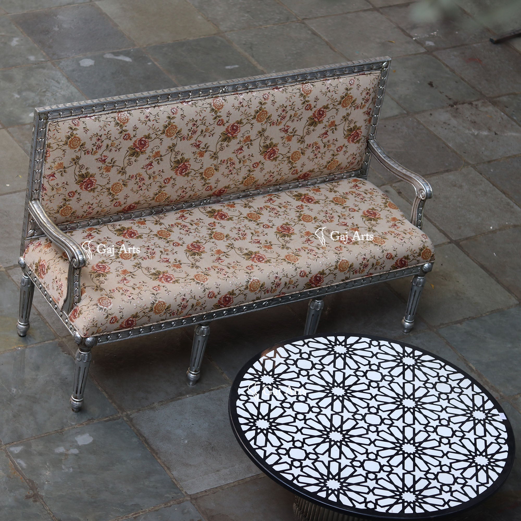 3 Seater Silver  Sofa