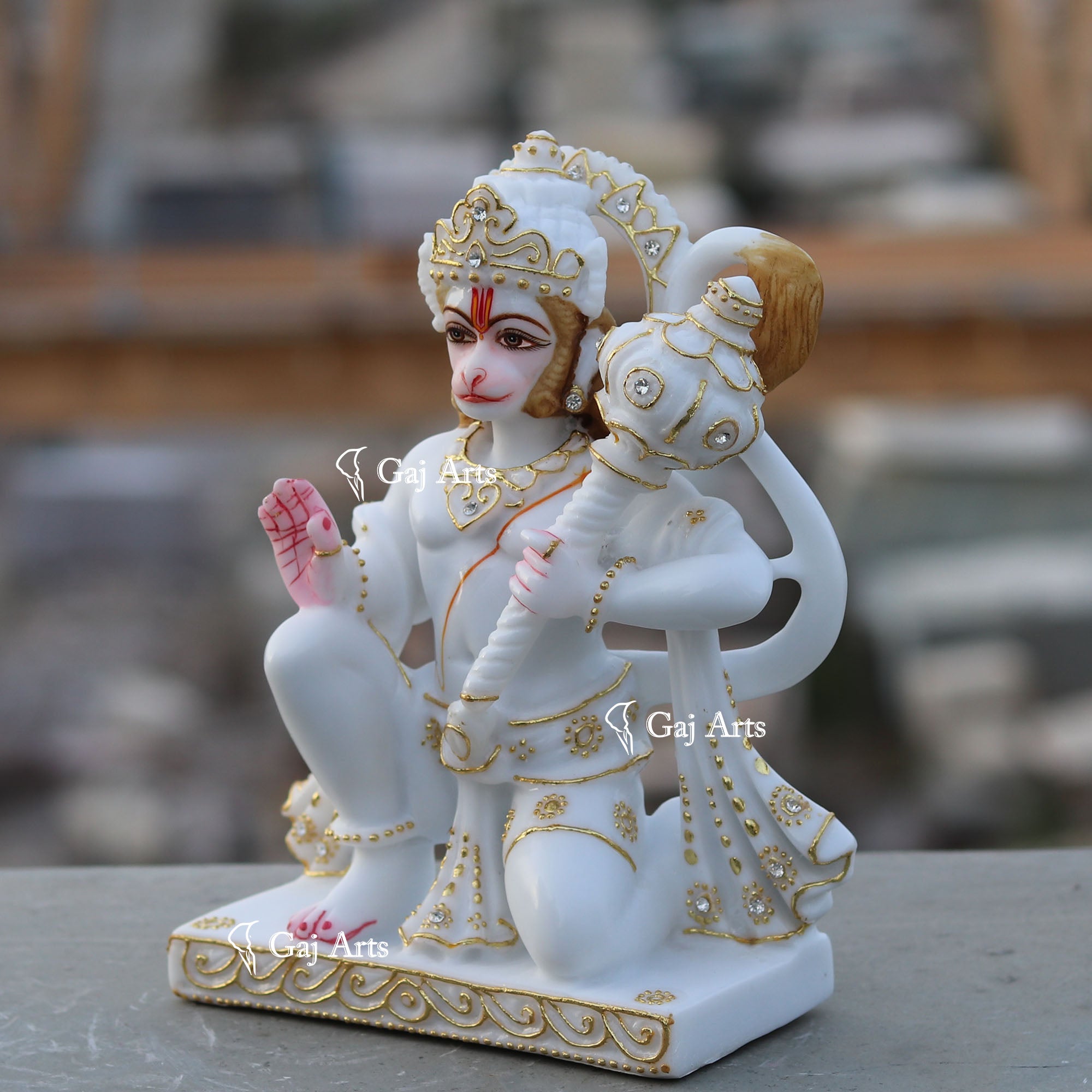 Ethiopia Marble Hanuman Ji Idol | 9 Inch