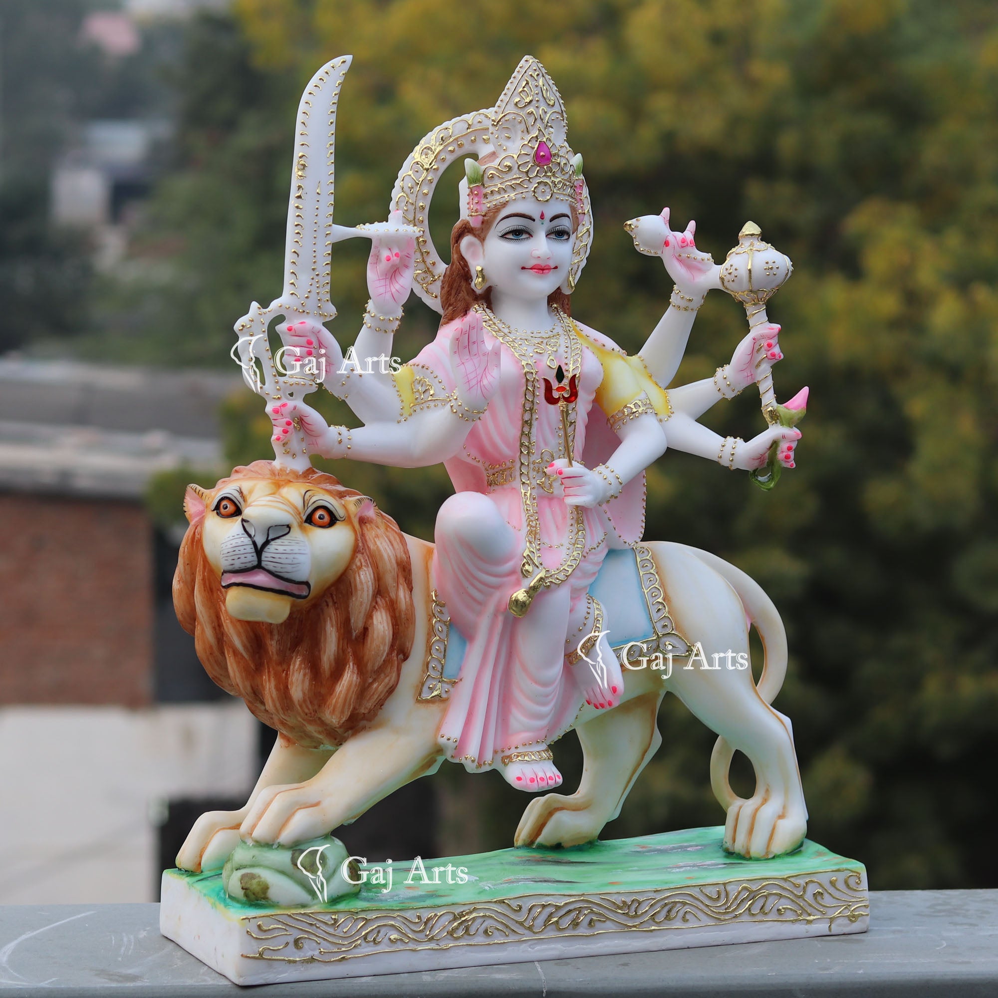 Marble Durga Mata Idol | 24 Inch