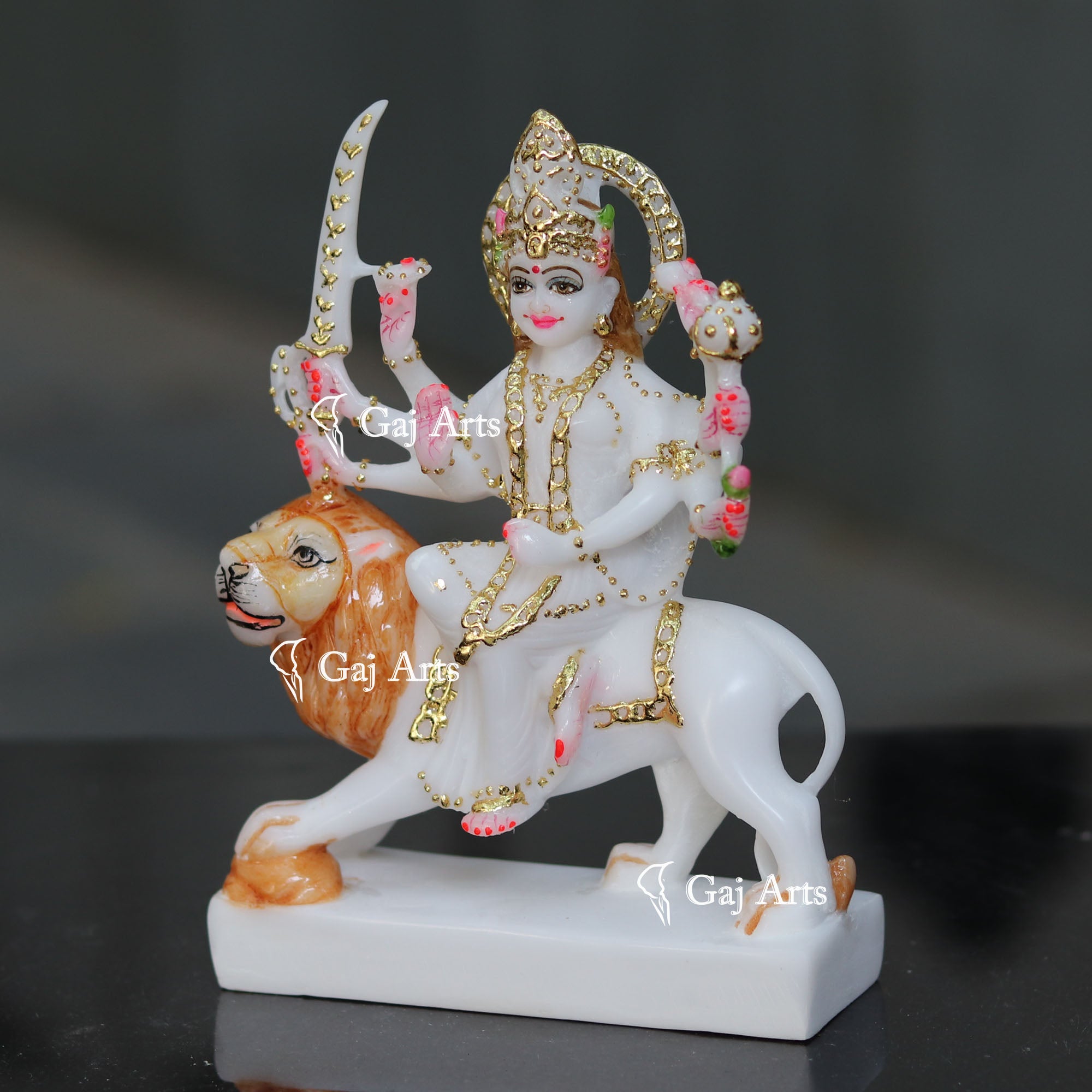 Marble Durga Maa Idol | 7 Inch