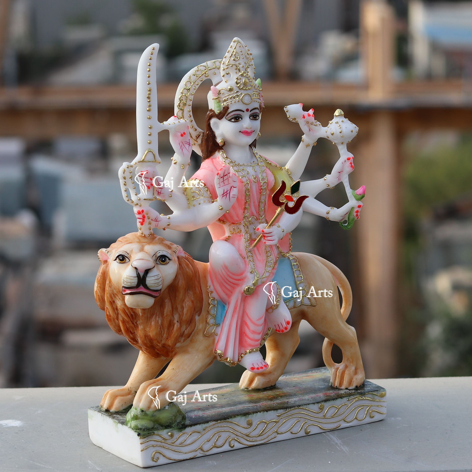 Durga Maa Ethiopia Marble Idol | 15 Inch