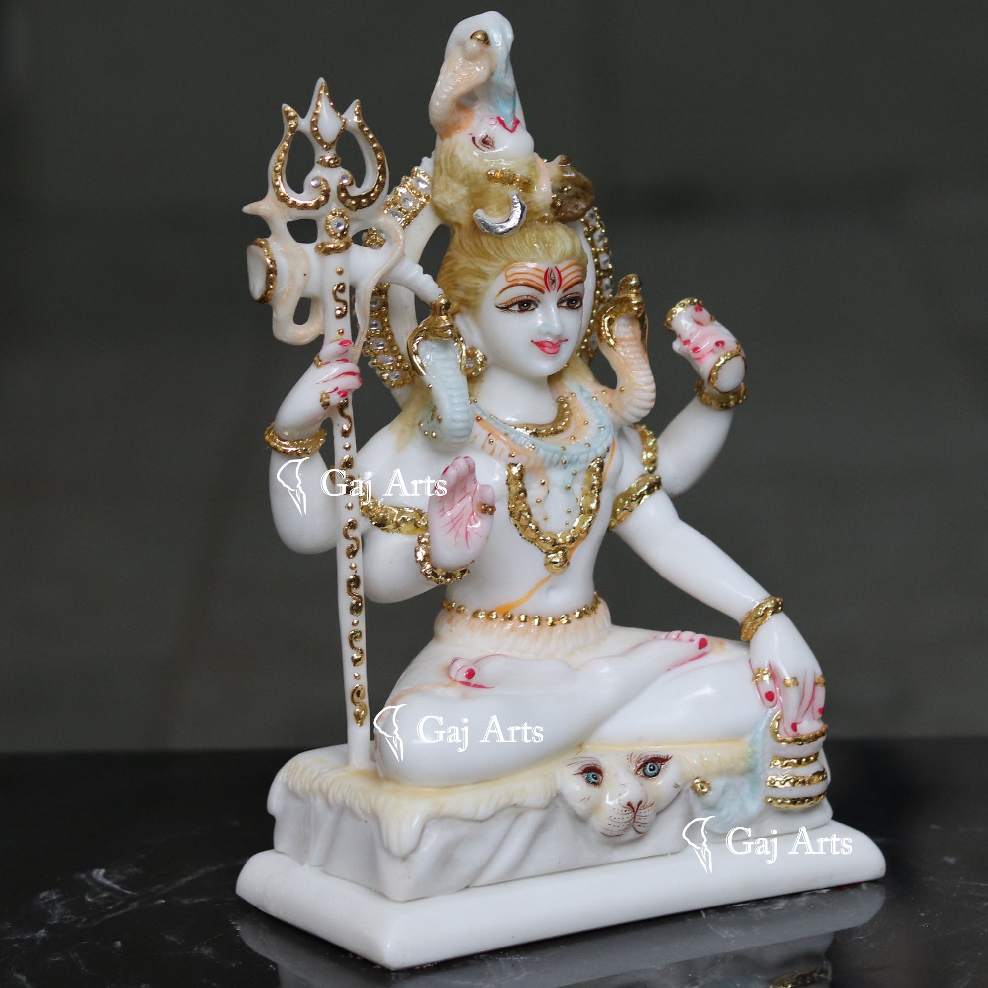 White Vietnam Marble Shiva Statue | 10 Inch