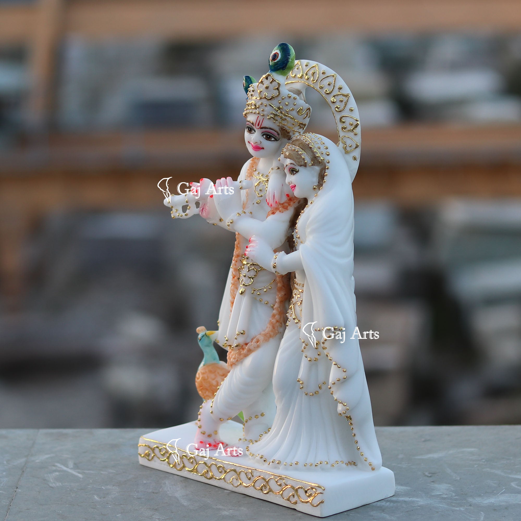 White Marble Ethiopia Radha Krishna Jodi | 12 Inch