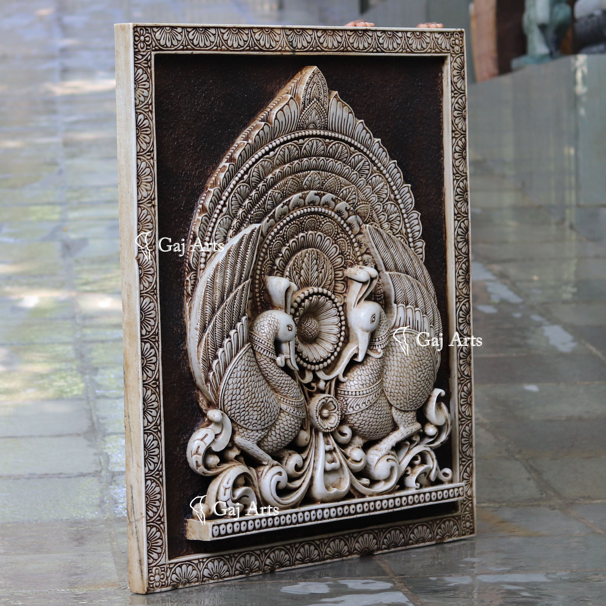 Antique Finish  Peacock  Wall Panel | 48 Inch