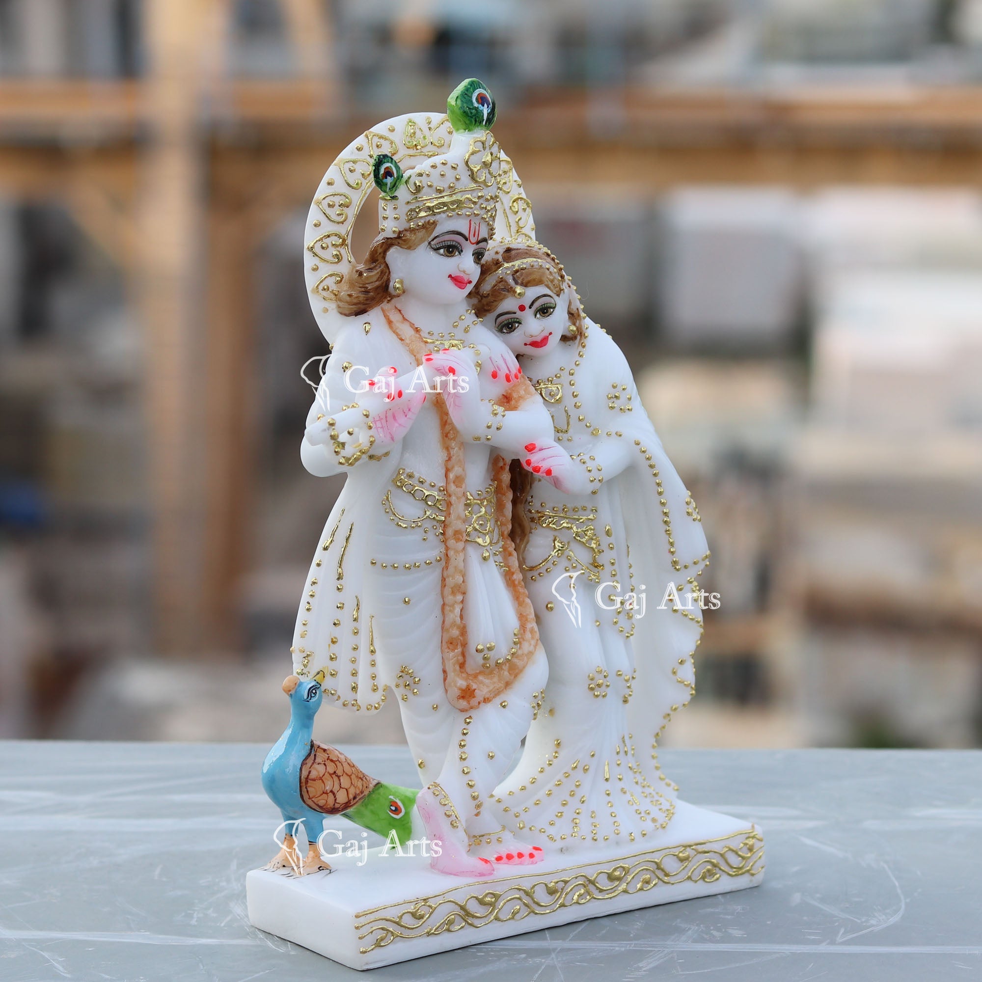 White Marble Ethiopia Radha Krishna Jodi | 9 Inch