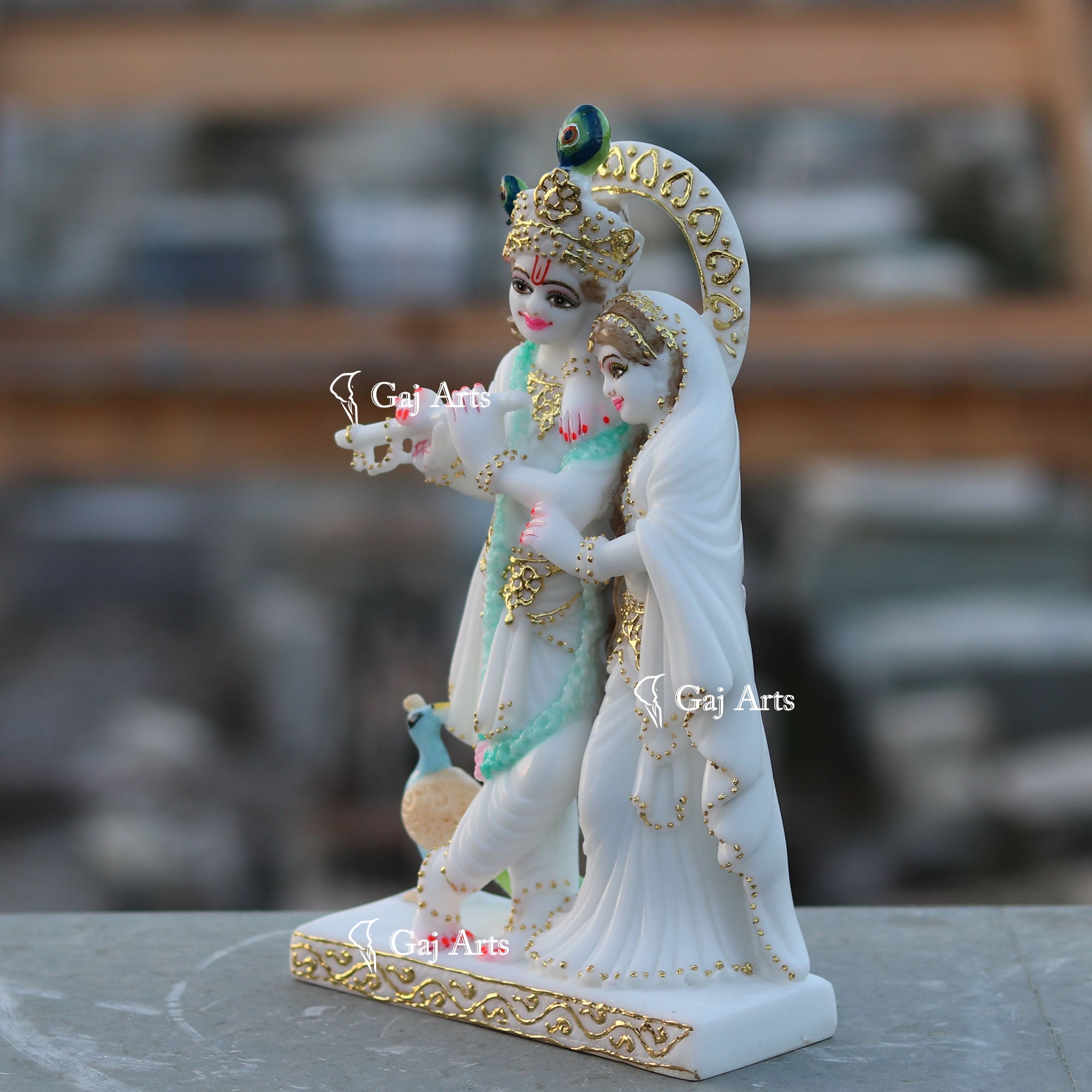 White Marble Ethiopia Radha Krishna Jodi | 12 Inch