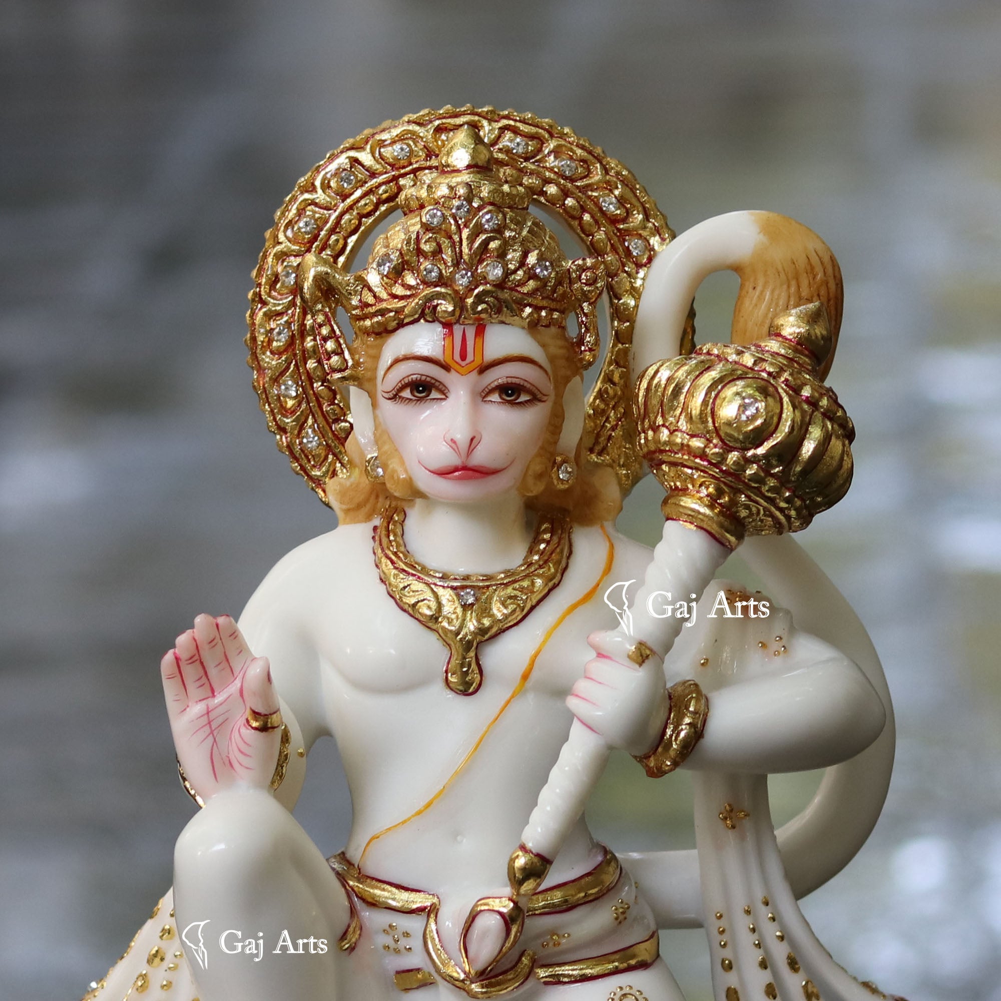 Ethiopia Marble Hanuman Ji Idol | 12 Inch