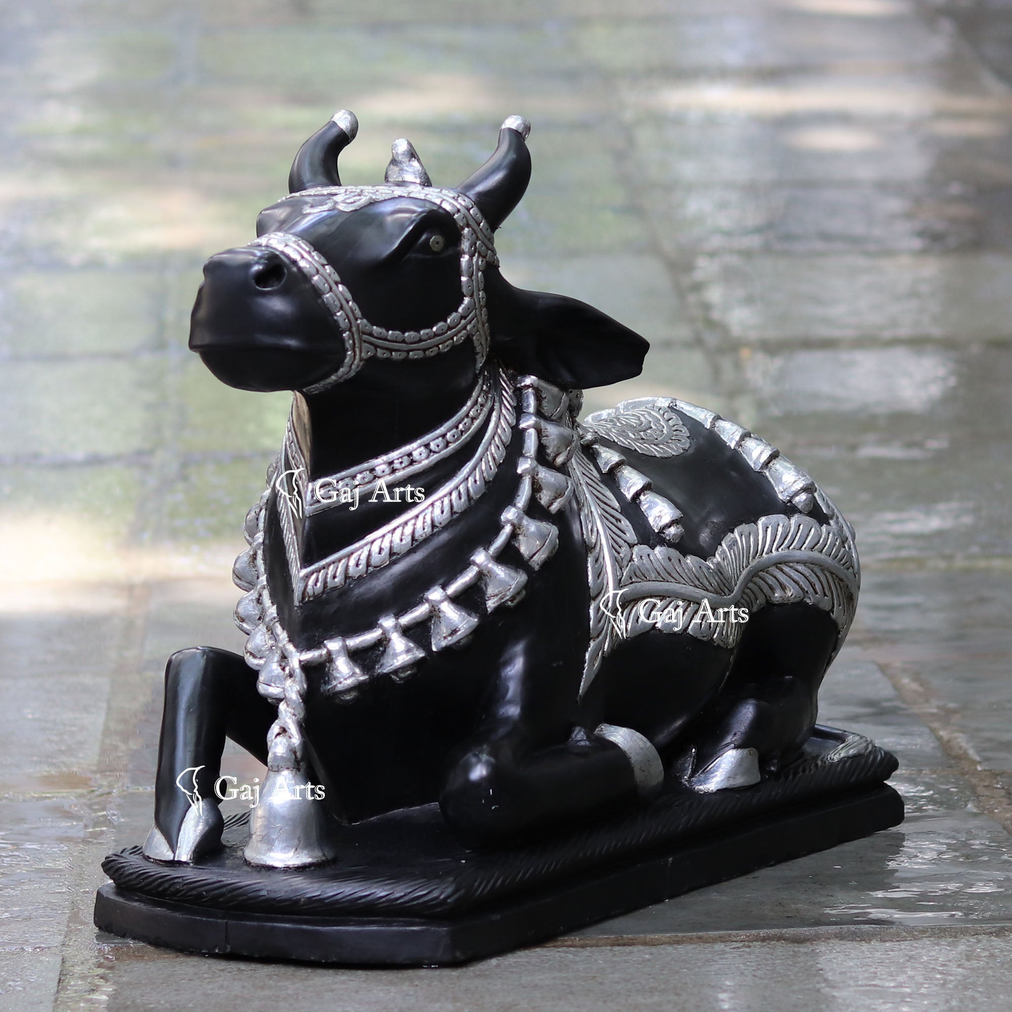 Black Marble Nandi Idol | 24 Inch