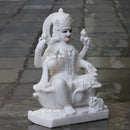 White Marble Lakshmi Mata Murti | 27 Inch