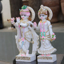 White Marble Ethiopia Radha Krishna Statue | 18 Inch