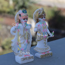 White Marble Radha Krishna Idol | 7 Inch