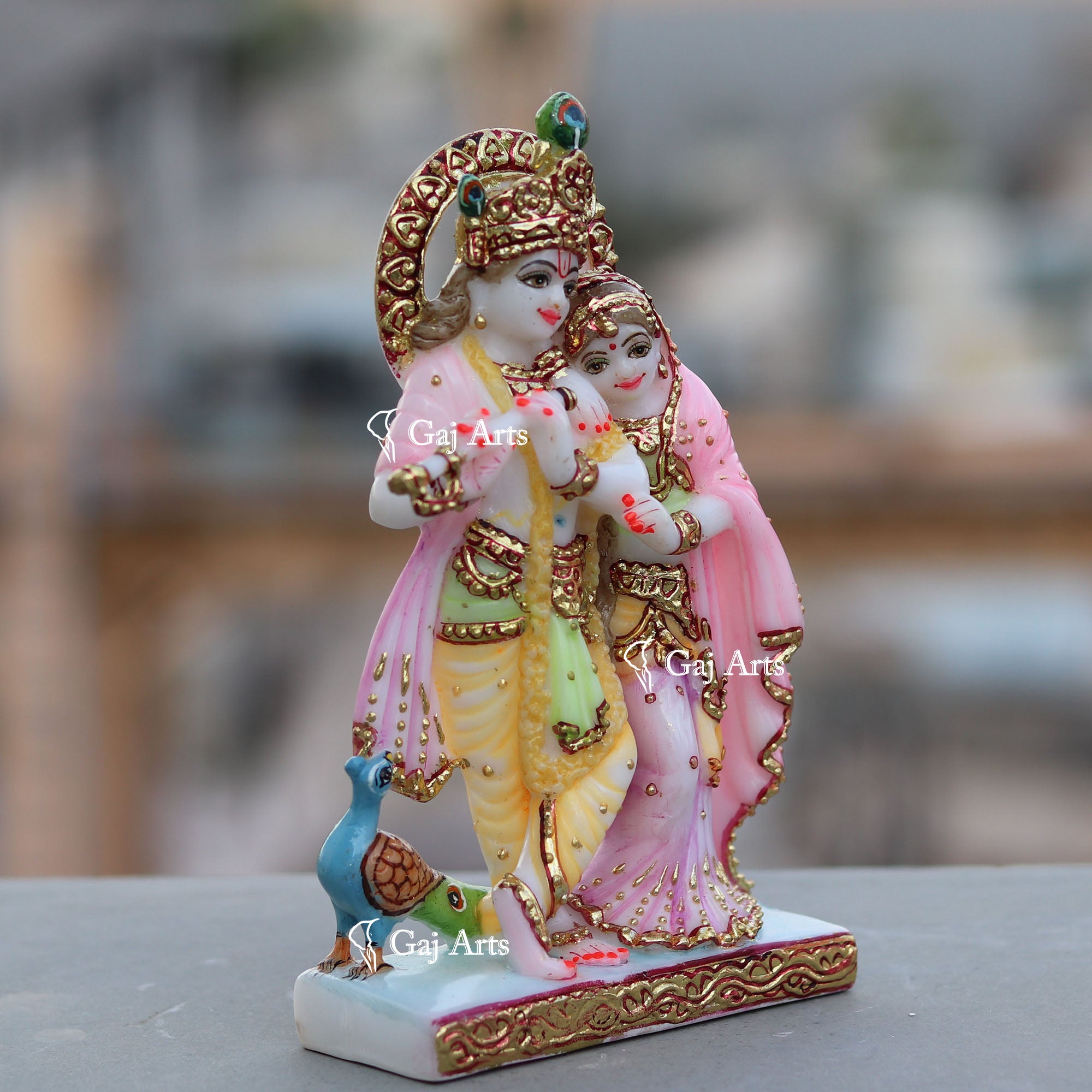 White Marble Radha Krishna Murti | 7 Inch