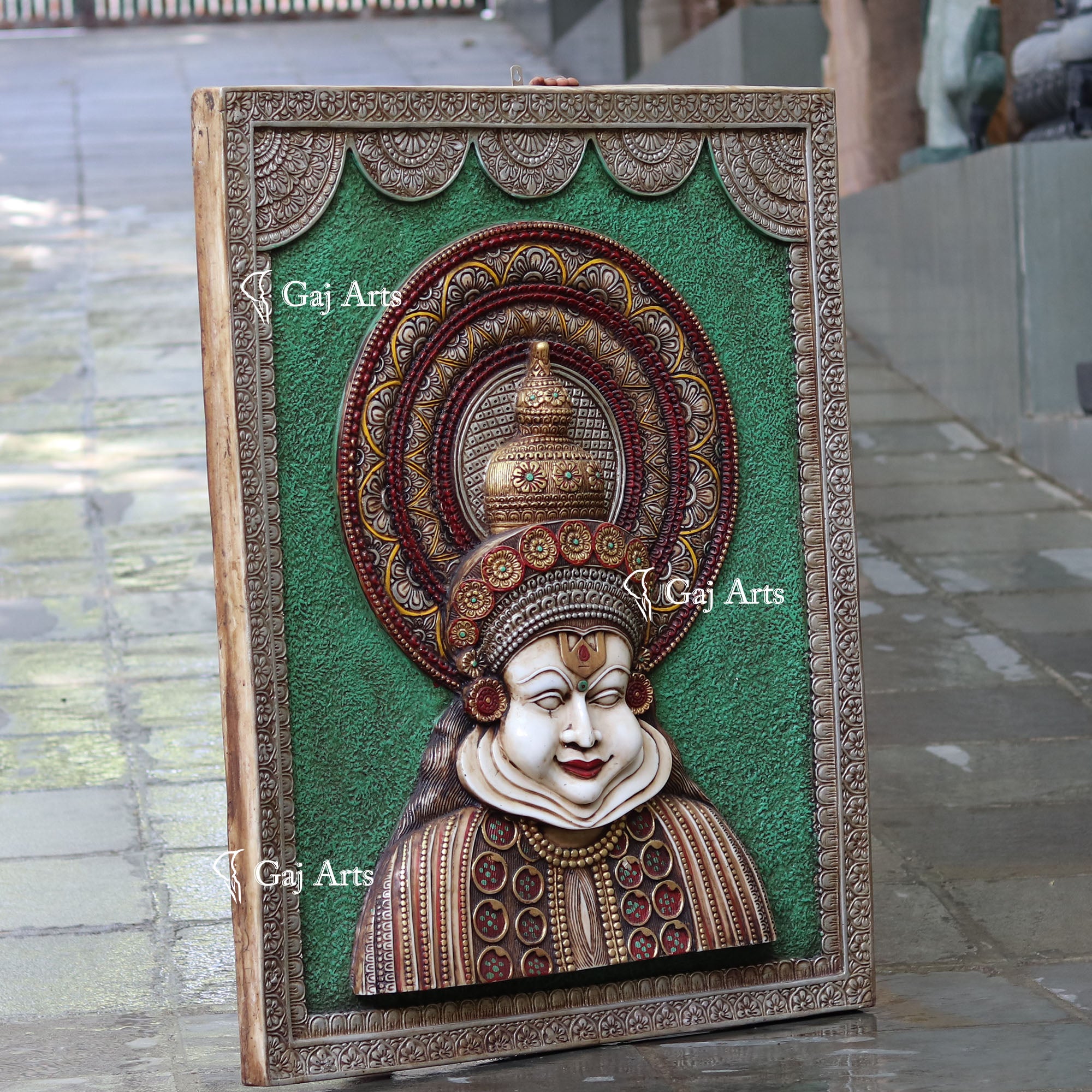 Antique Finish Kathakali Wall Panel | 48 Inch