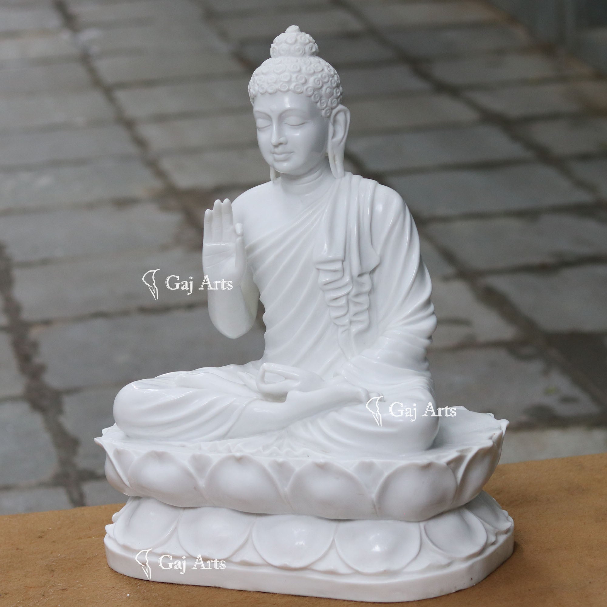 White Marble Buddha Statue | 24 Inch