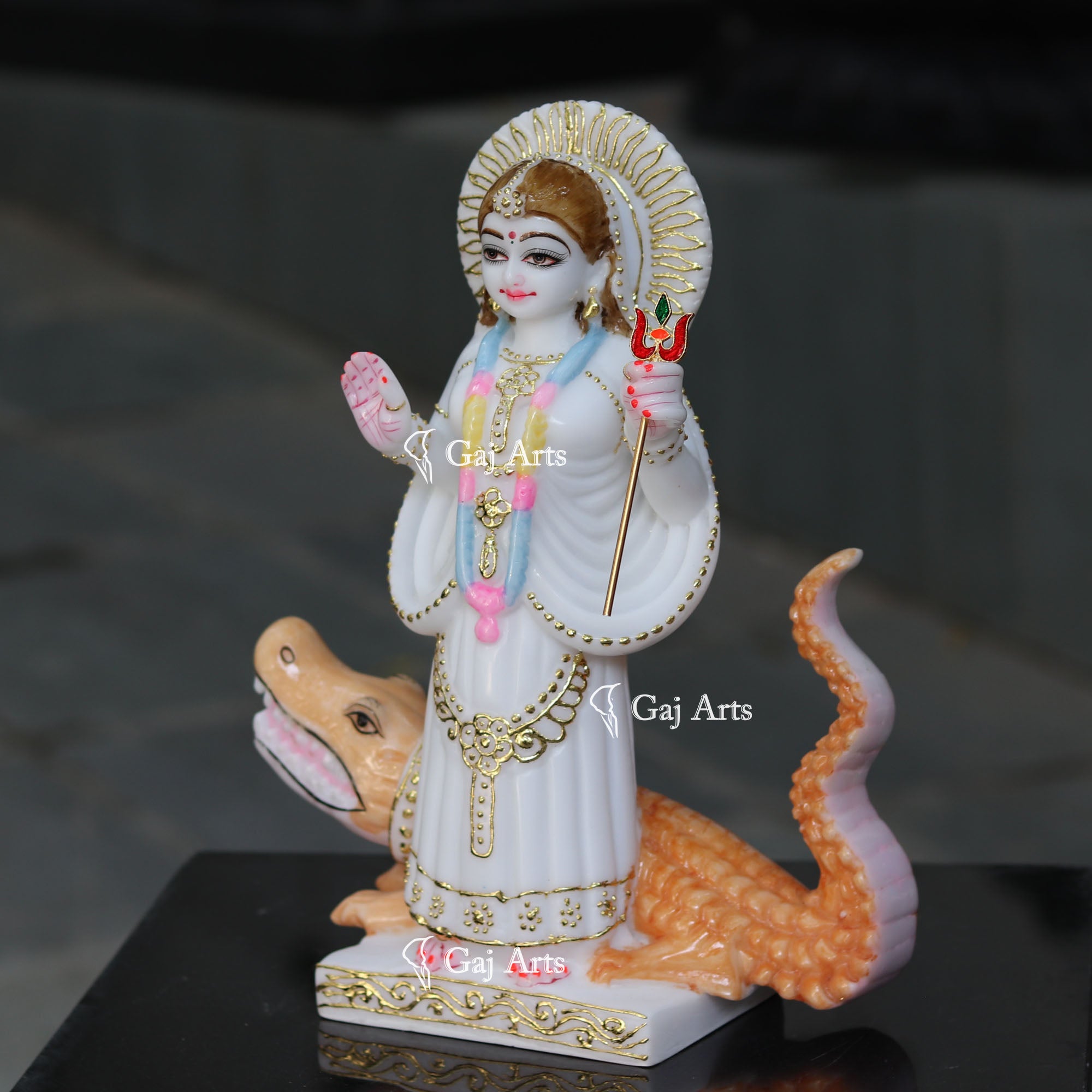 White Marble Khodiyar Maa Idol | 15 Inch