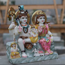 White Marble Shiv Parivar Statue | 16 Inch