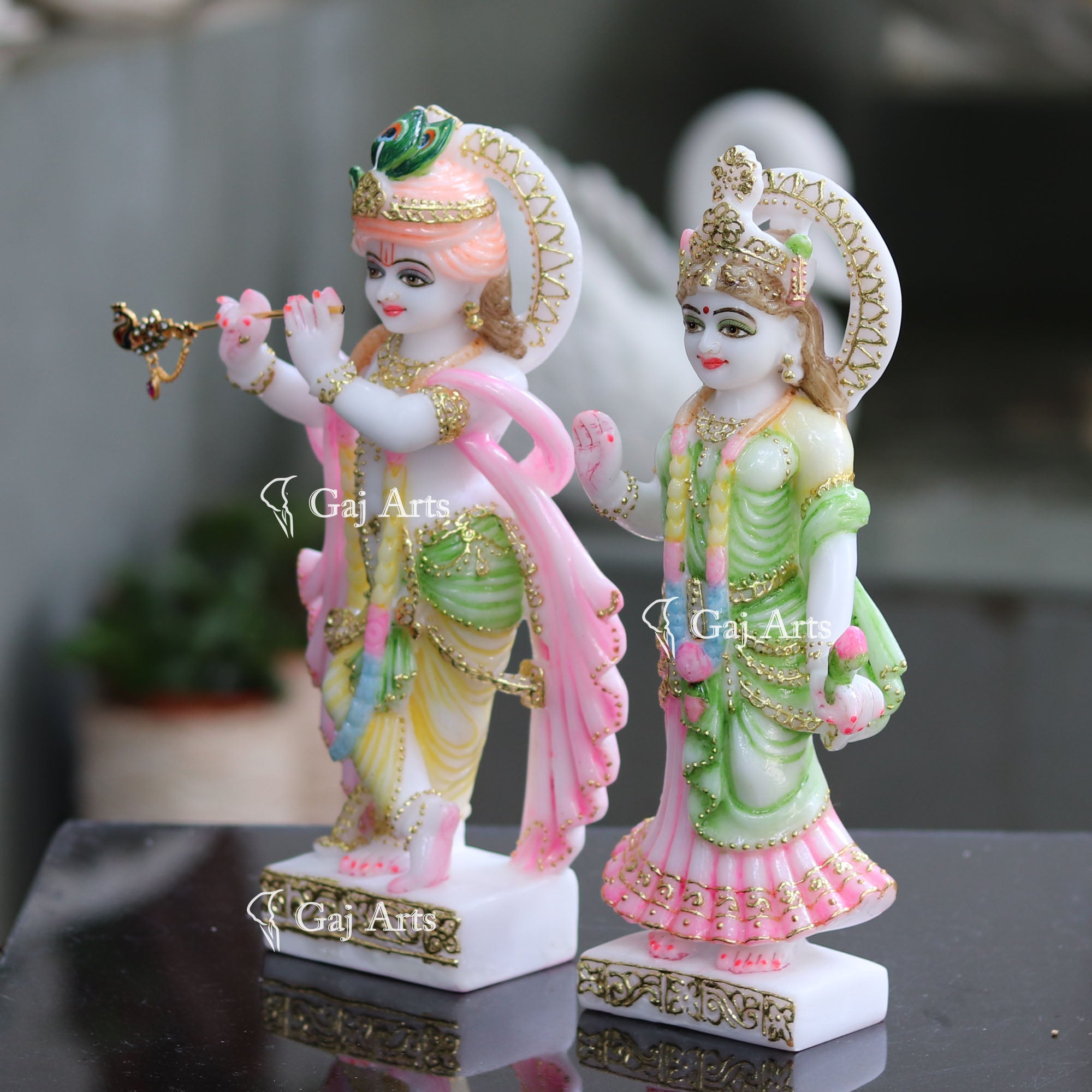 Marble Powder Radha Krishna Jodi | 12 Inch