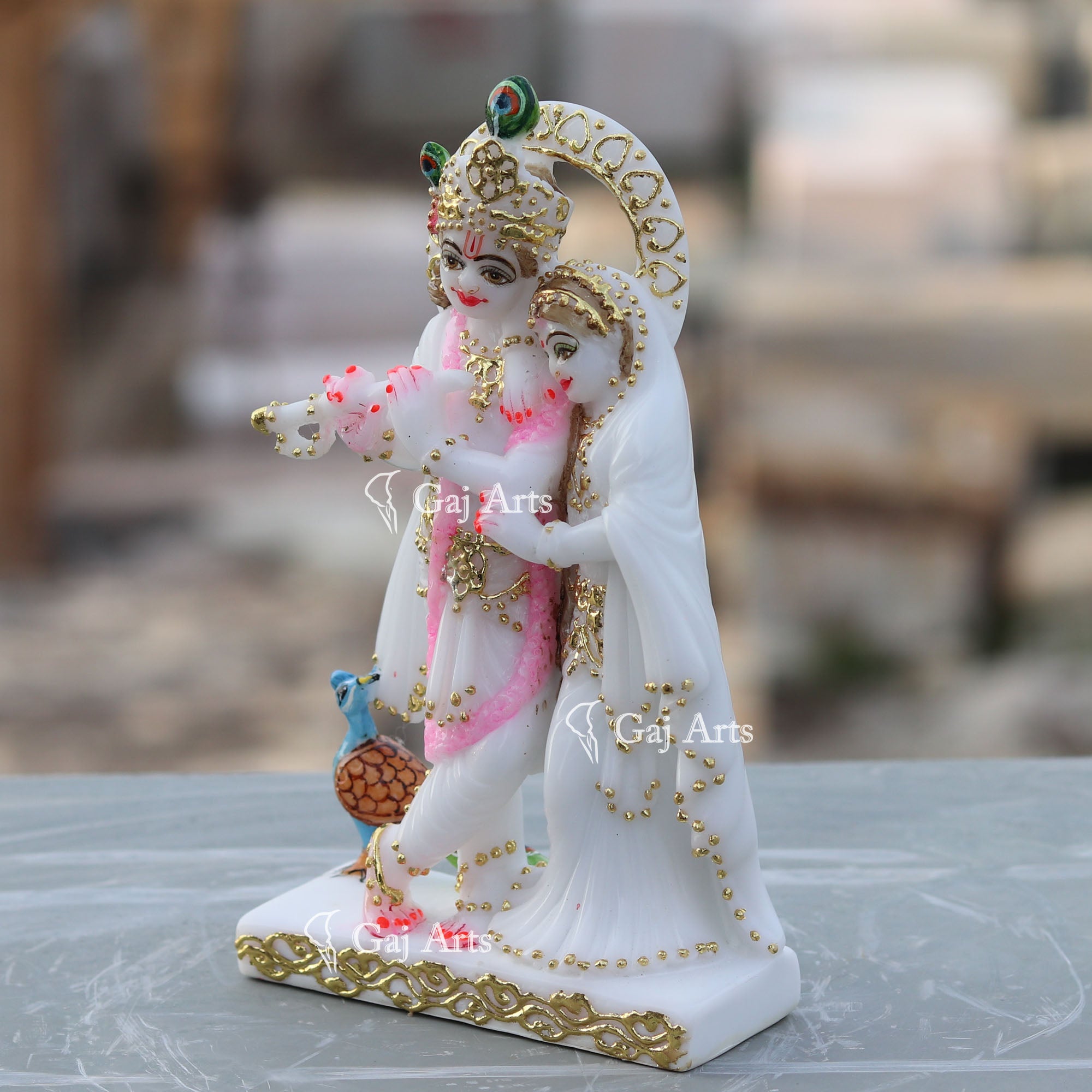 White Radha Krishna Jodi Murti | 7 Inch