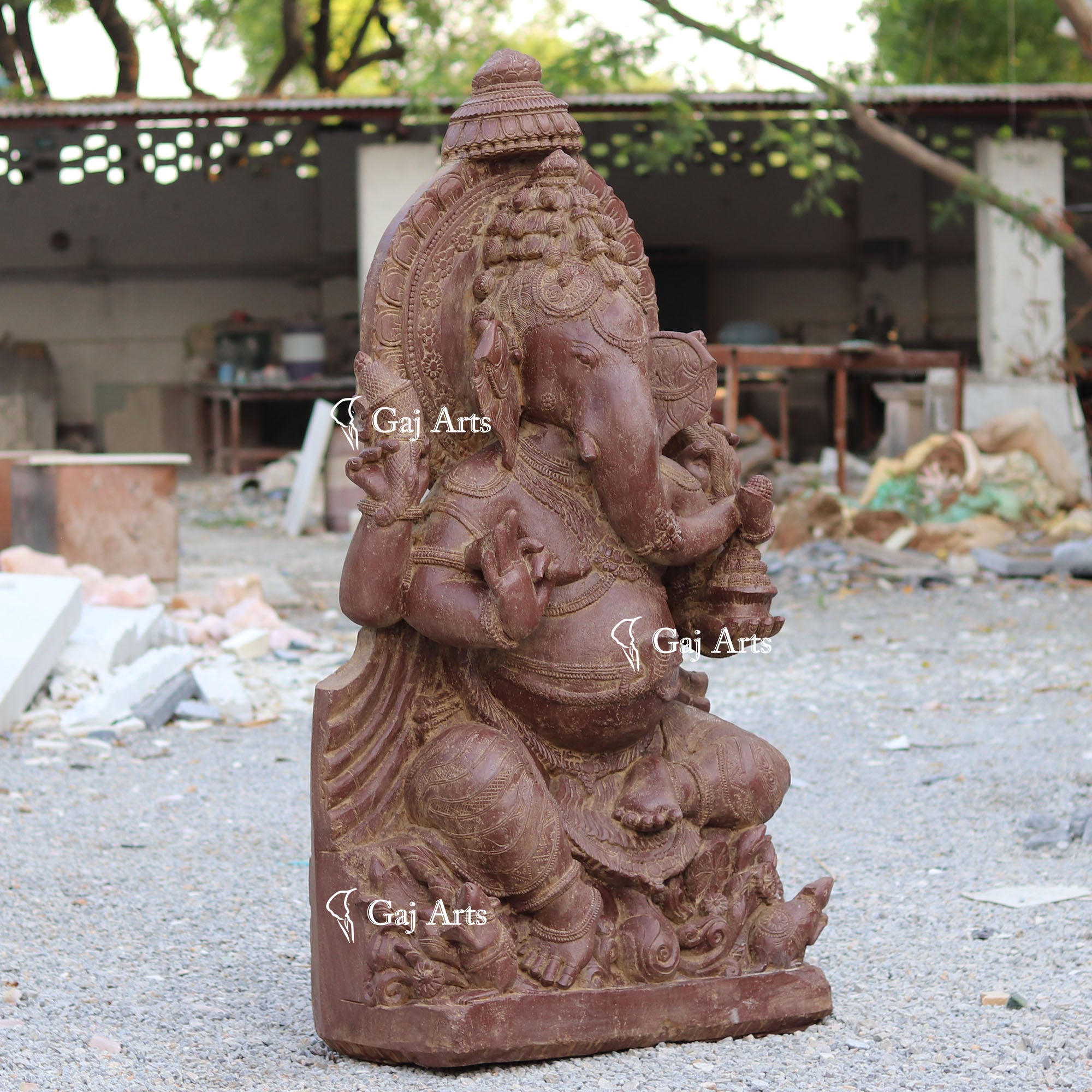 Sandstone Ganesh Statue | 60 Inch